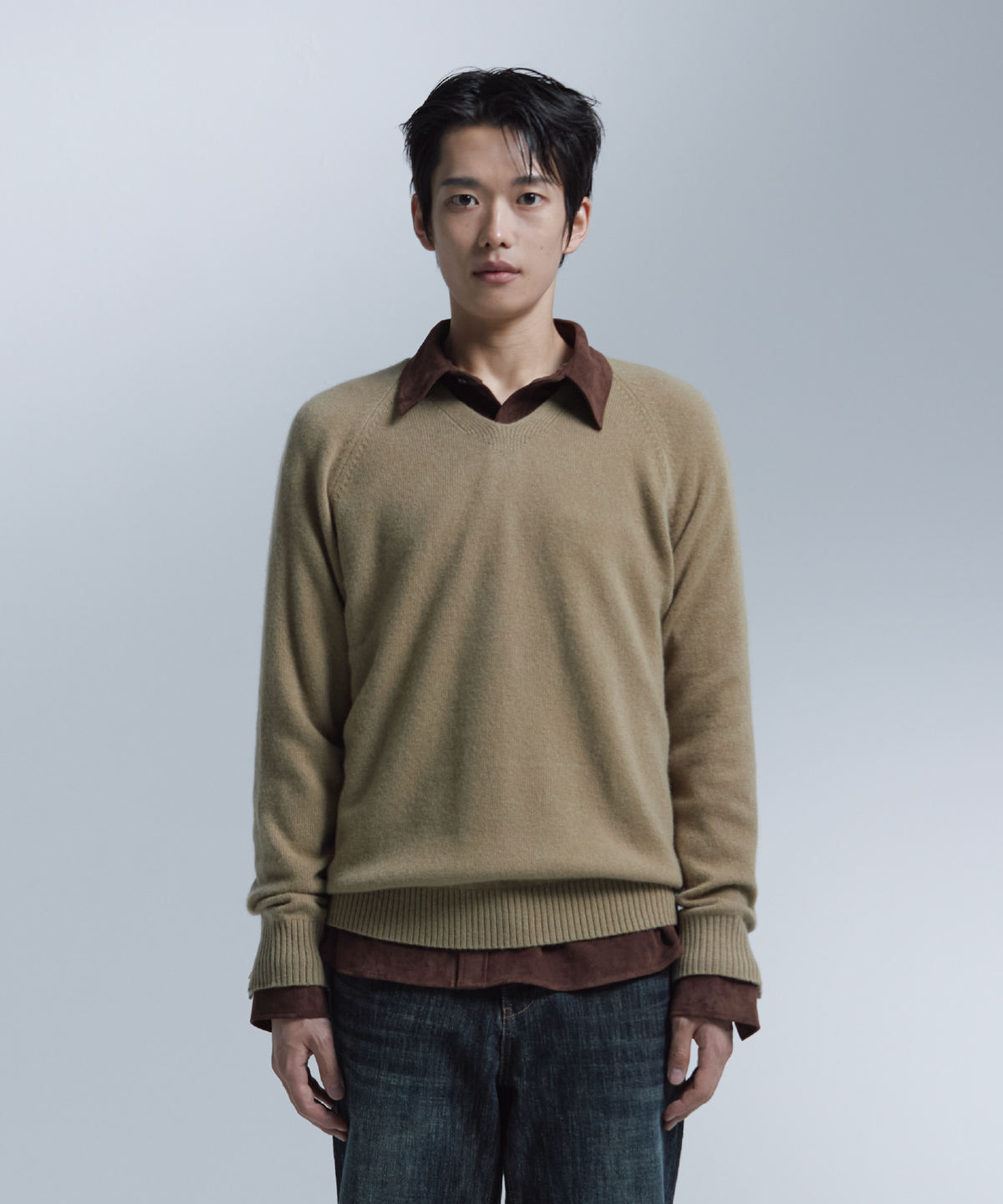 넌블랭크(NONBLANK) 데일리 메리노 울 브이넥 니트_3 COL