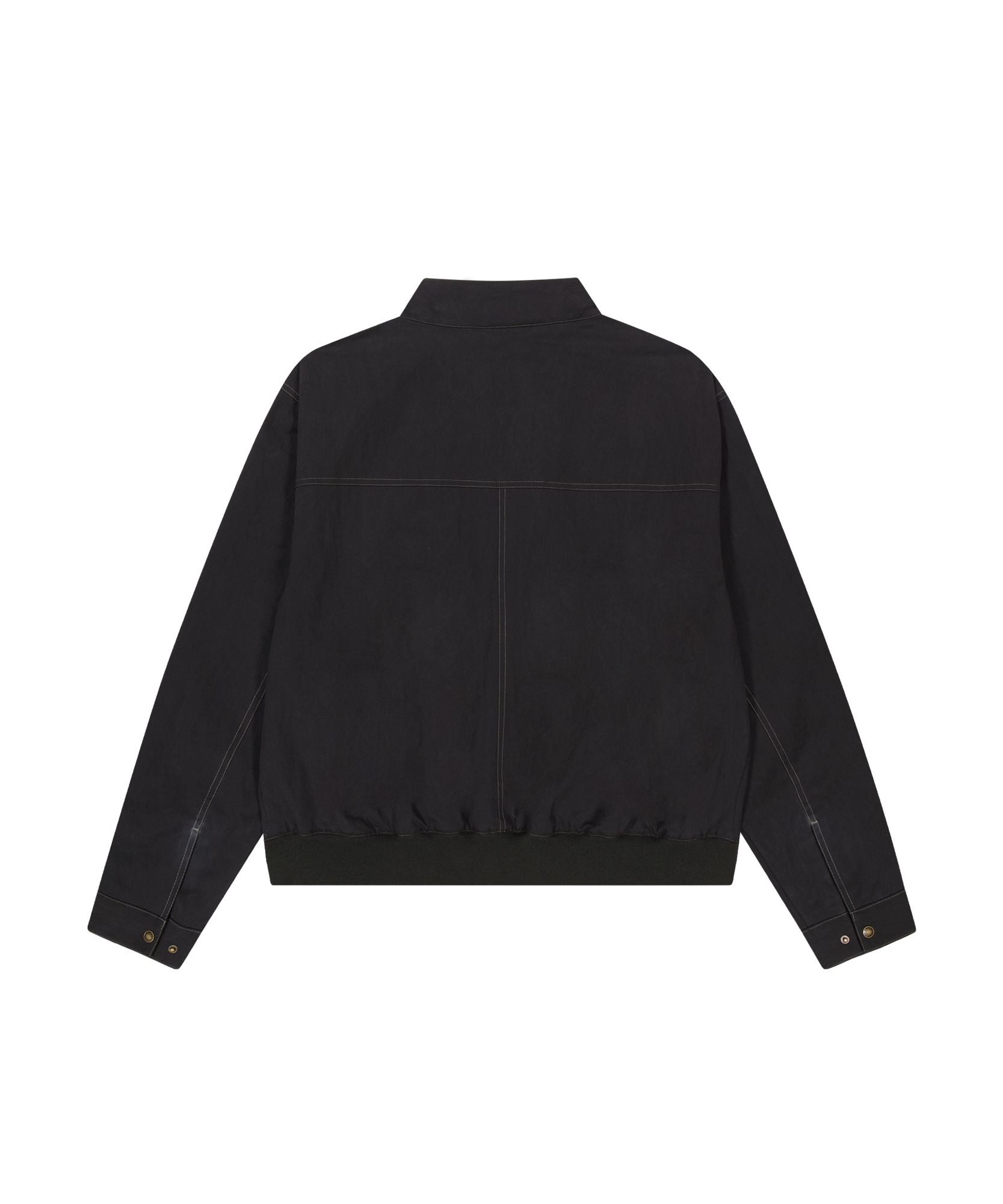 MUSINSA | AAKAM Zippered High Neck Jacket (Black)