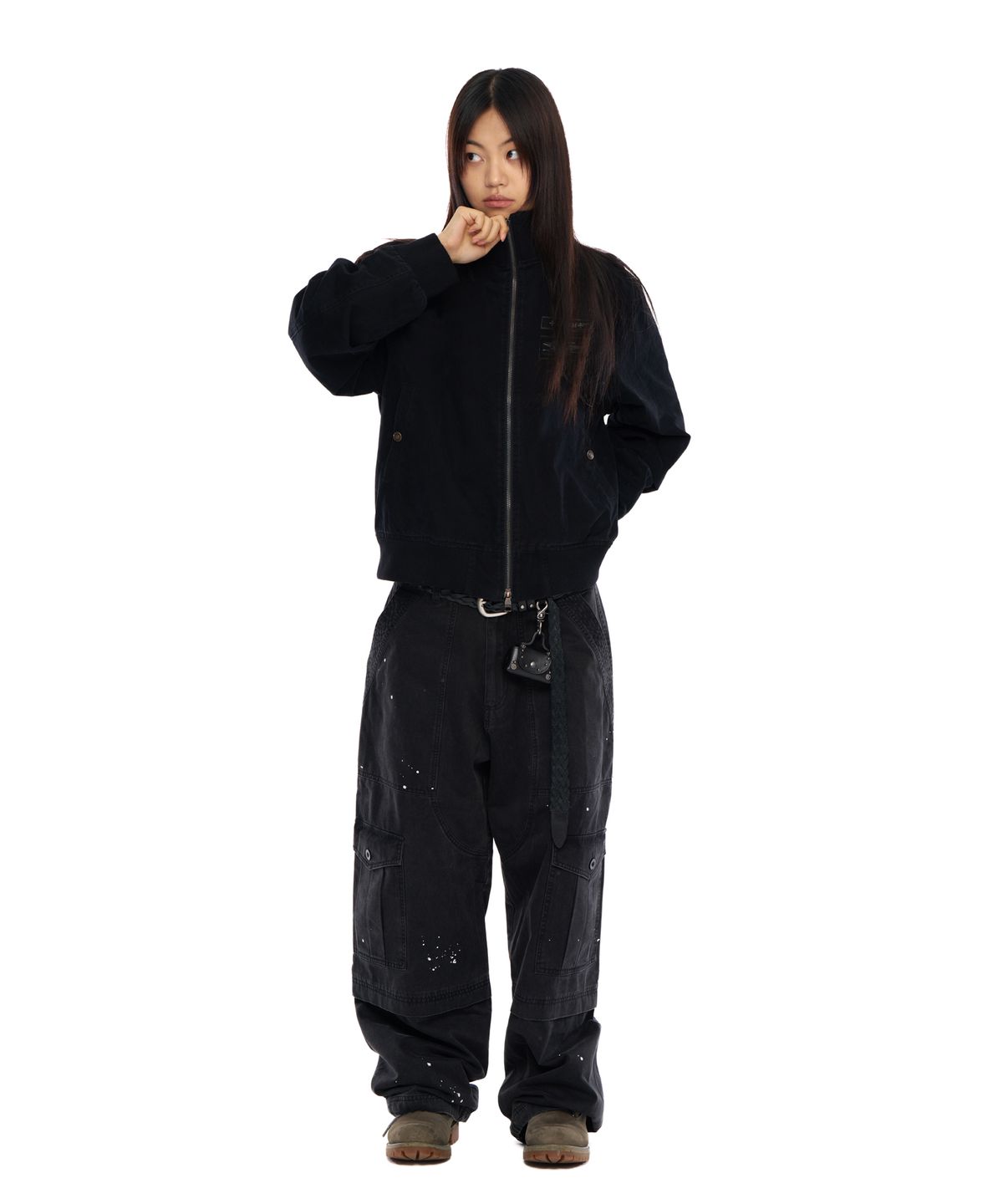 아캄(AAKAM) Washed Velcro Jacket (Black)