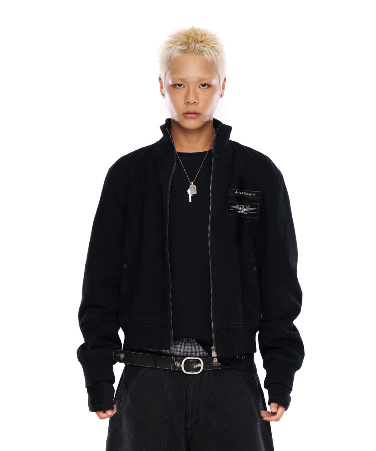 아캄(AAKAM) Washed Velcro Jacket (Black)