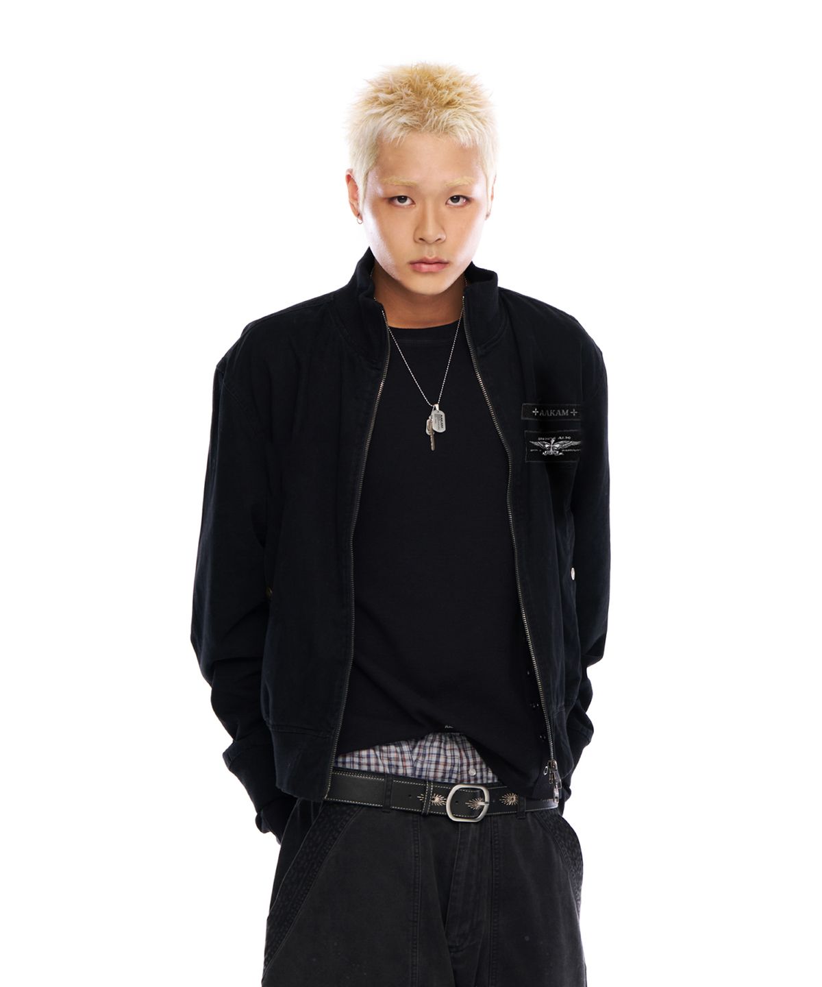아캄(AAKAM) Washed Velcro Jacket (Black)
