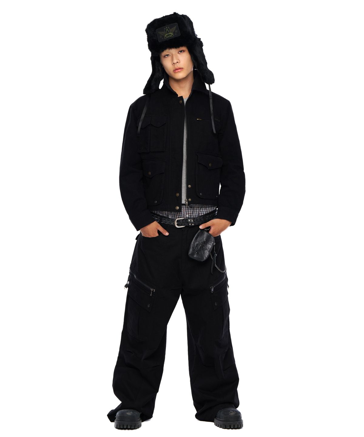 아캄(AAKAM) Cotton Utility Jacket (Black)