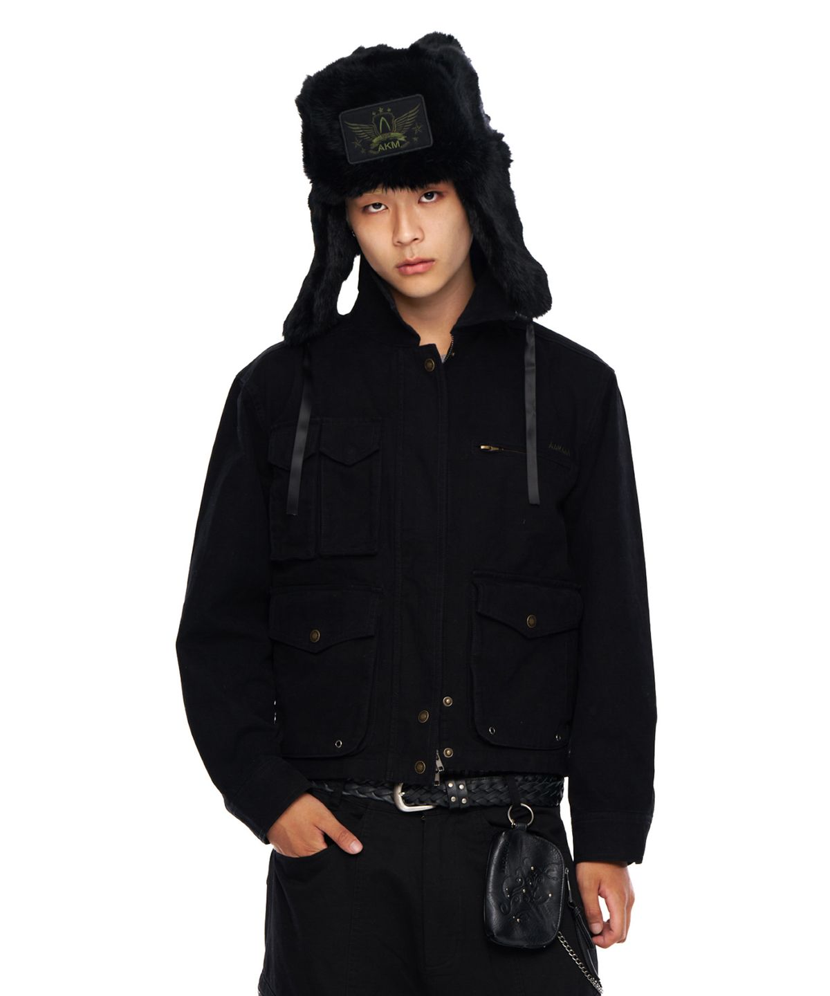 아캄(AAKAM) Cotton Utility Jacket (Black)