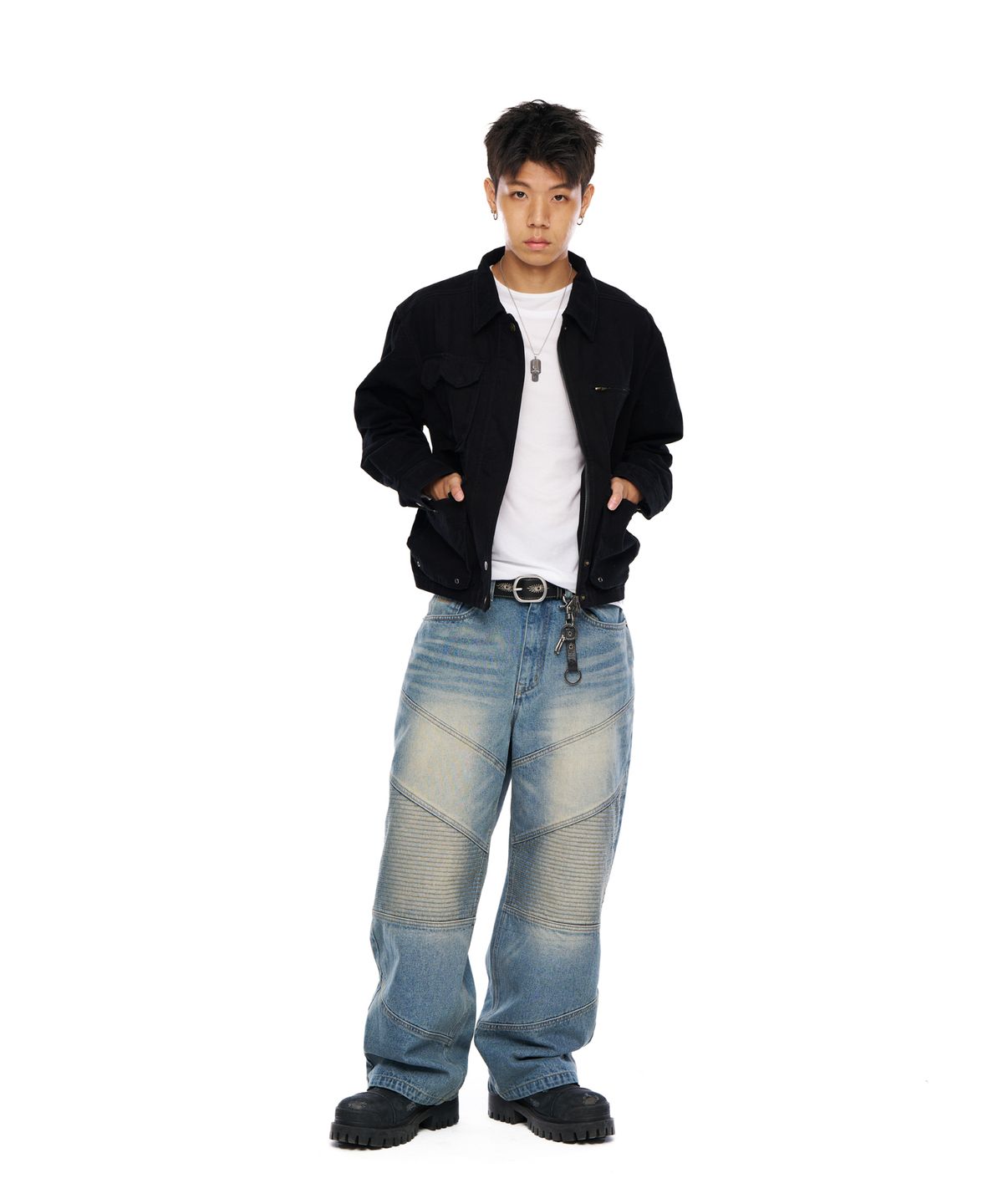 아캄(AAKAM) Cotton Utility Jacket (Black)