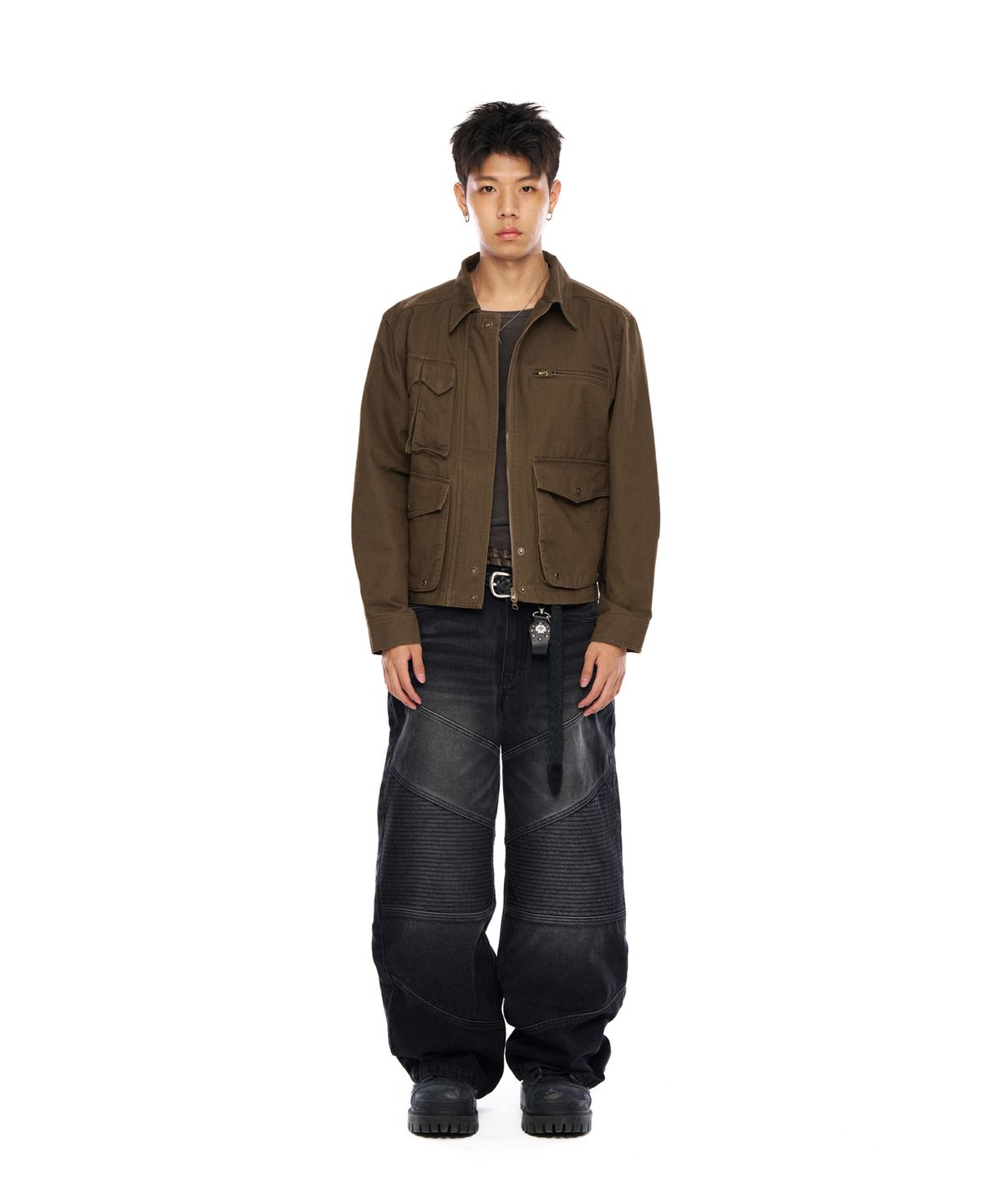 아캄(AAKAM) Cotton Utility Jacket (Brown)