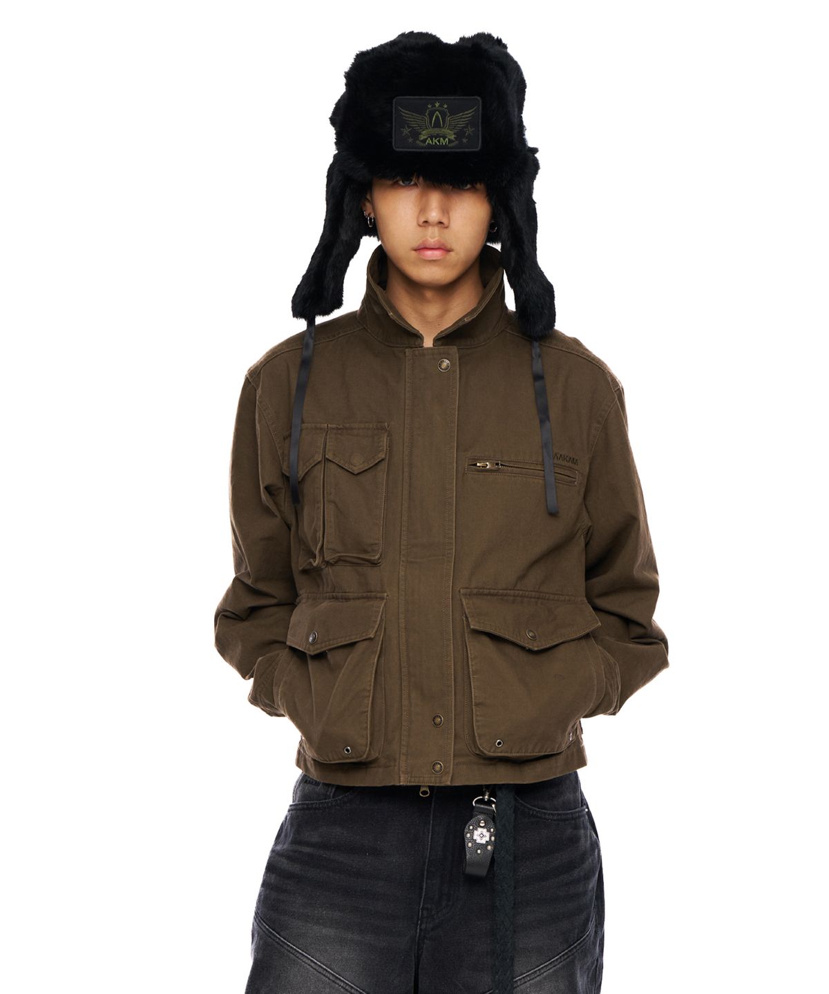 아캄(AAKAM) Cotton Utility Jacket (Brown)