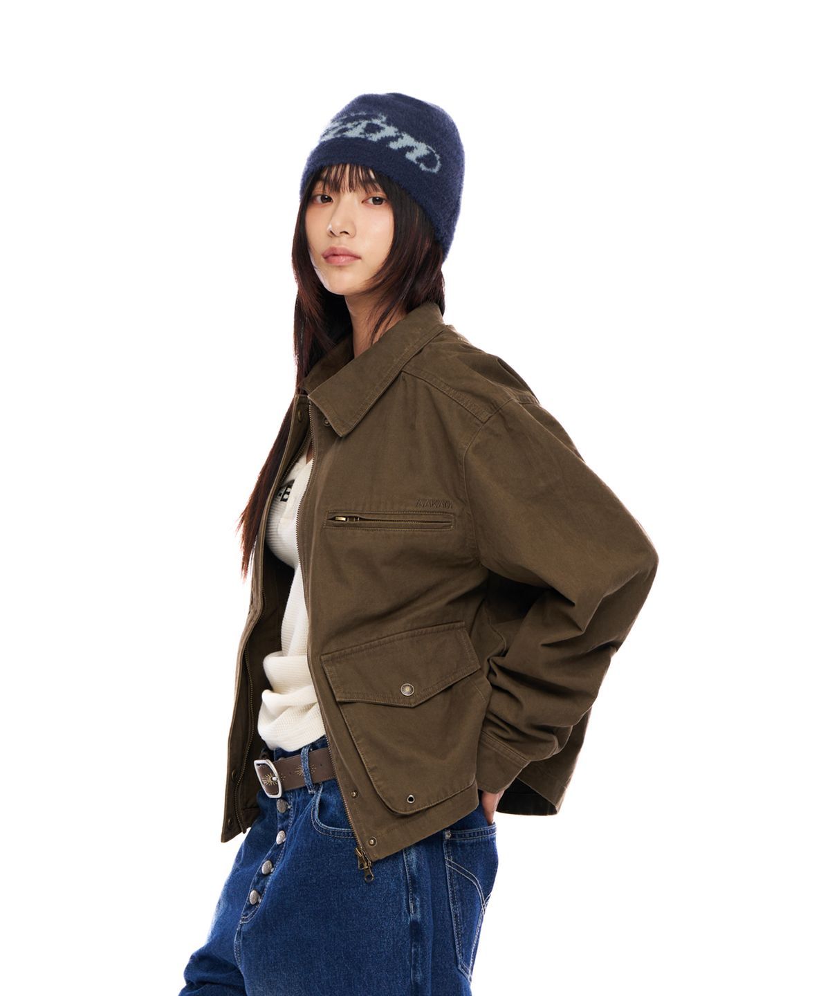 아캄(AAKAM) Cotton Utility Jacket (Brown)