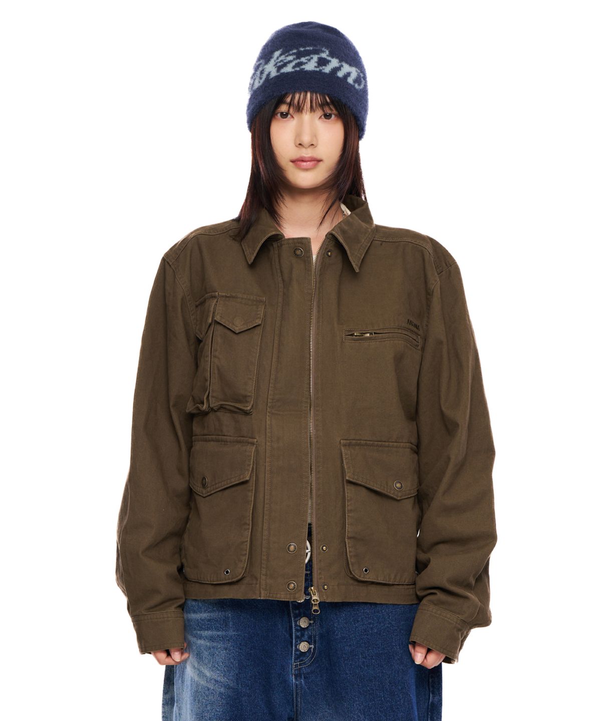 아캄(AAKAM) Cotton Utility Jacket (Brown)