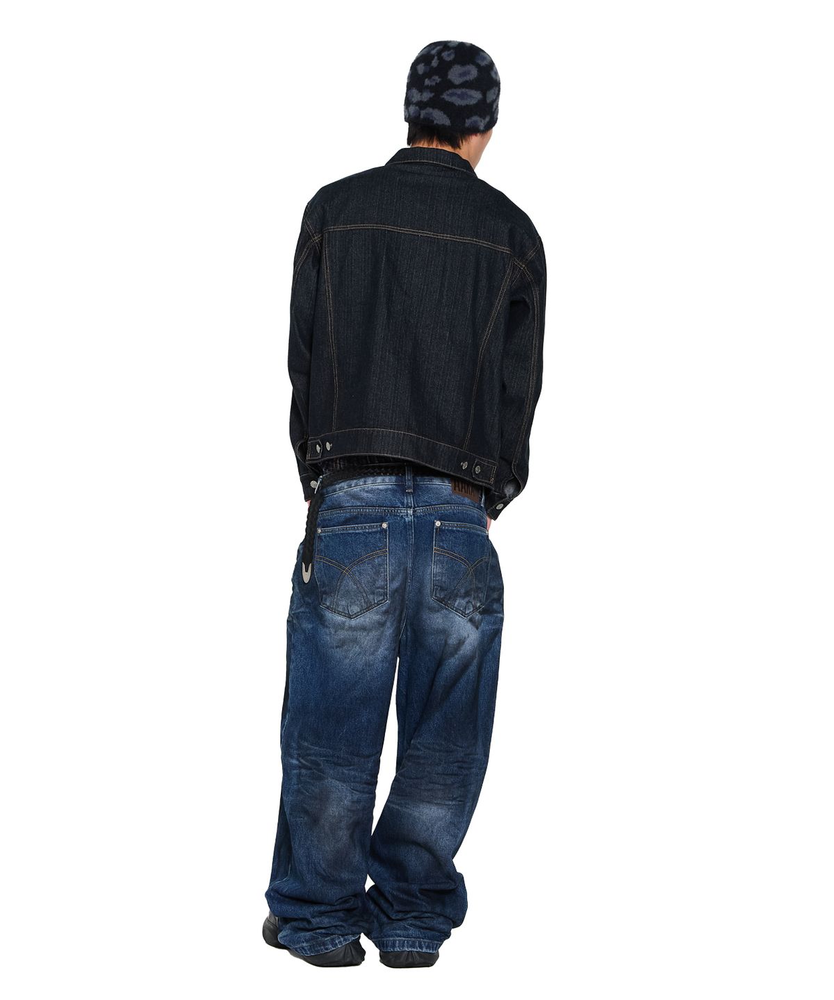 아캄(AAKAM) Oblique Pocket Denim Jacket (Dark Blue)