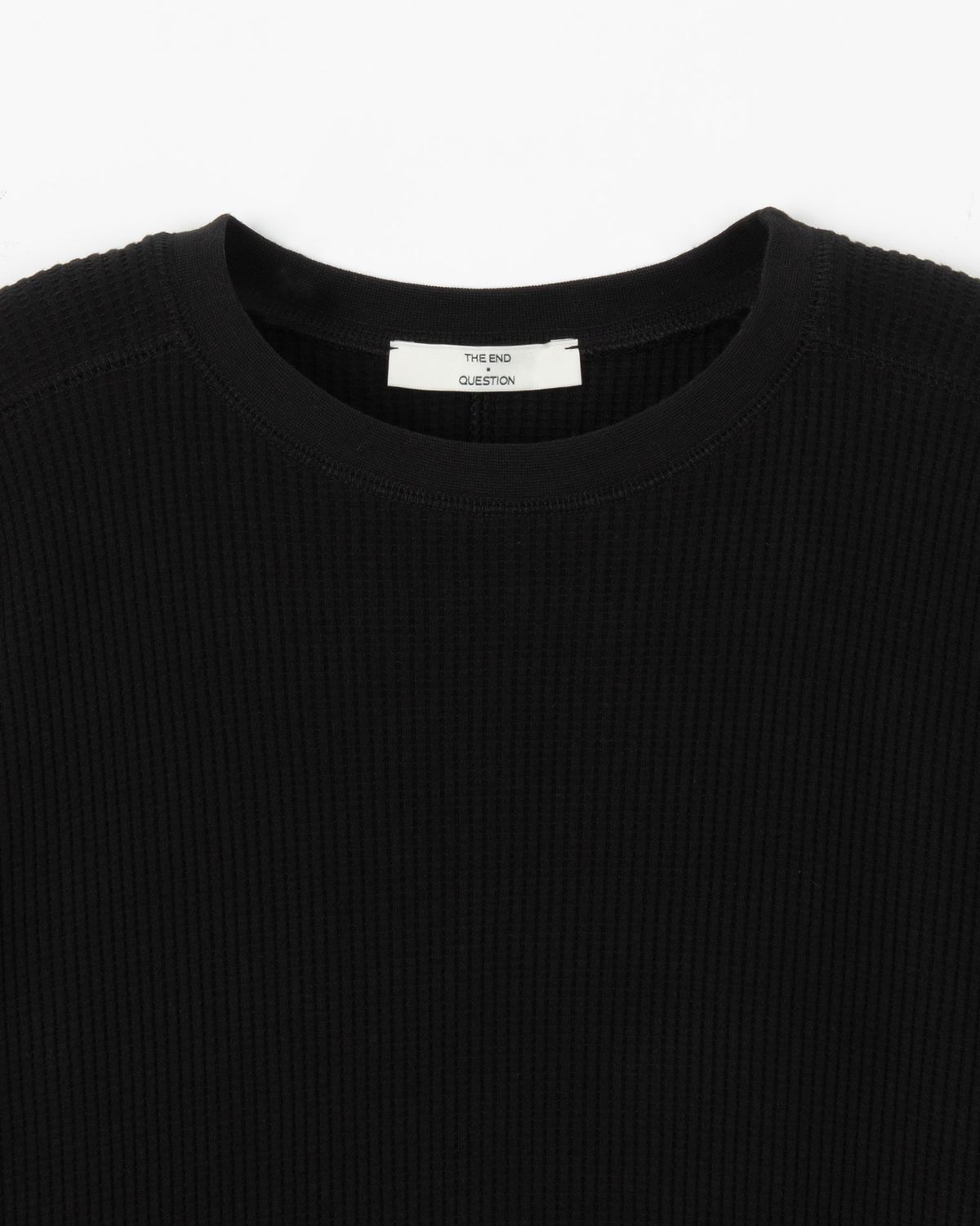 디앤드퀘스천(THEENDQUESTION) Waffle crewneck T-shirt / BLACK