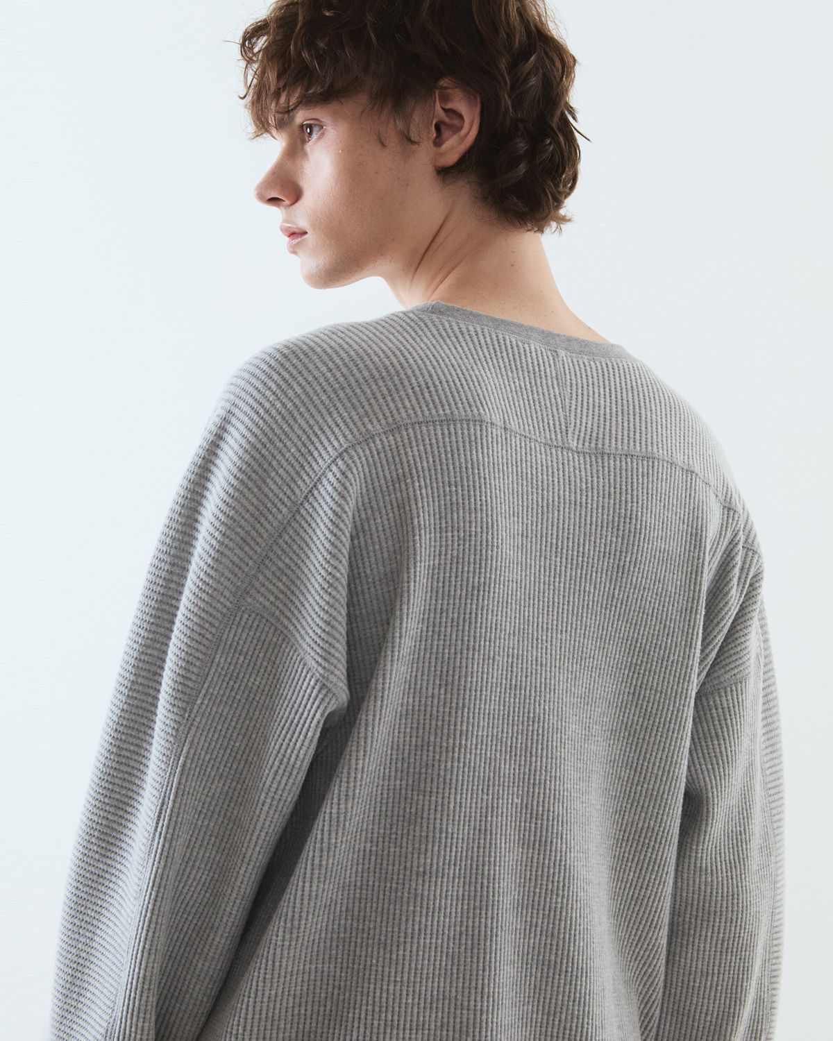 디앤드퀘스천(THEENDQUESTION) Waffle crewneck T-shirt / GRAY