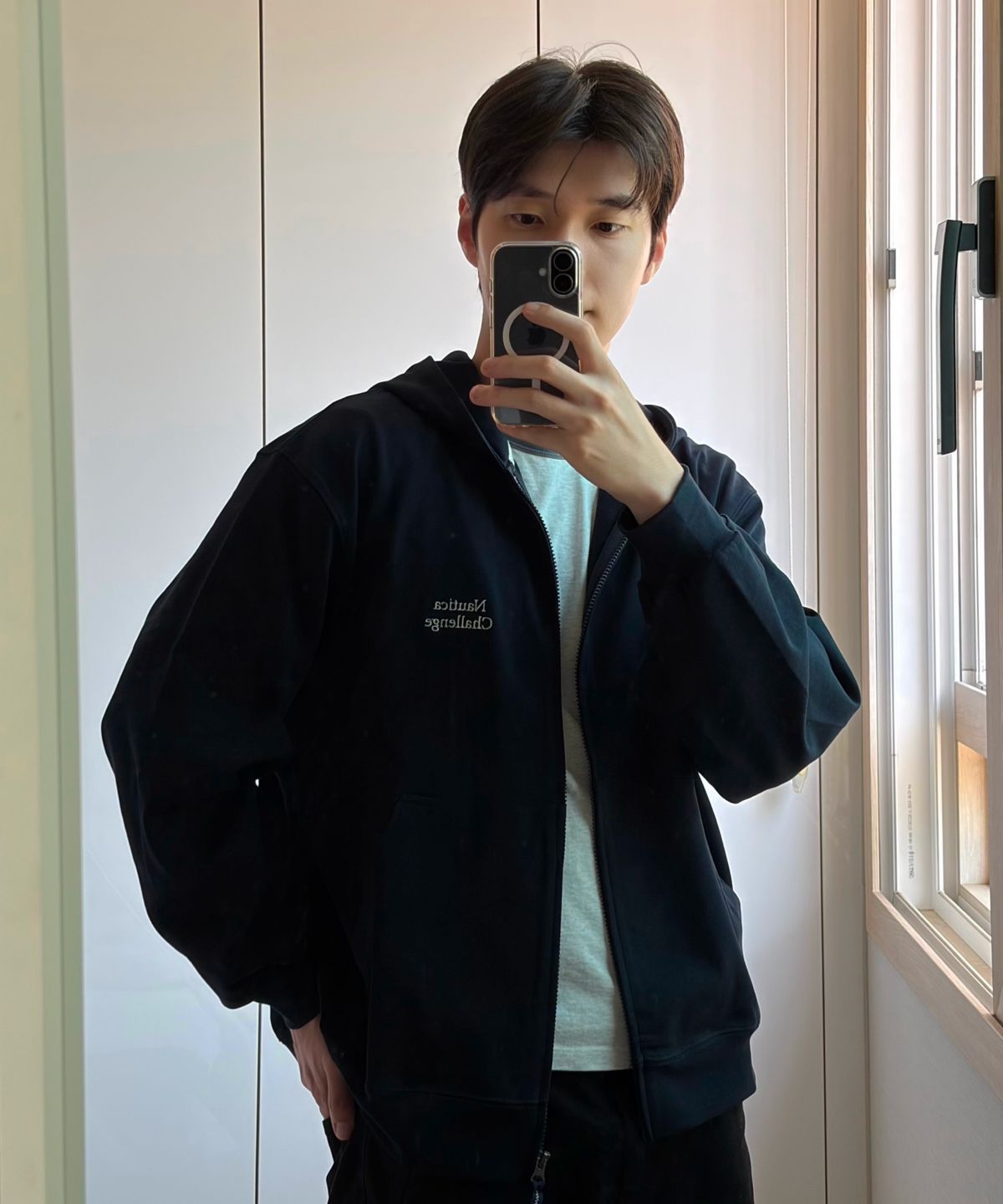 노티카(NAUTICA) 네이비 챌린지 후드 집업 자켓 NJK0875