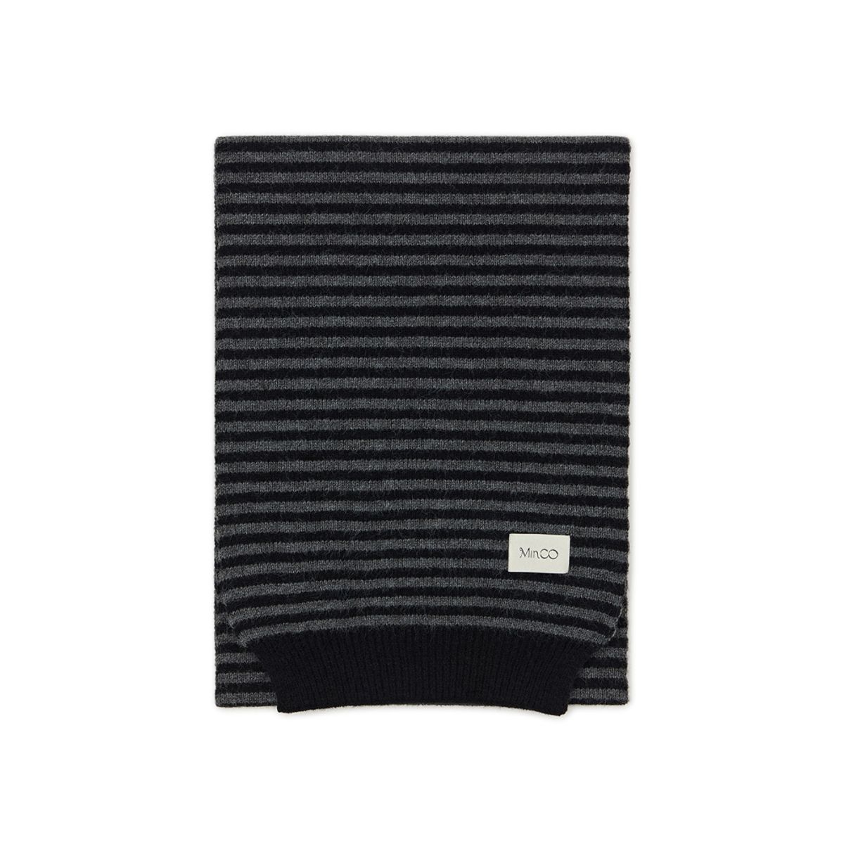 민씨오(MINCO) 스트라이프 니트 머플러 (charcoal black)