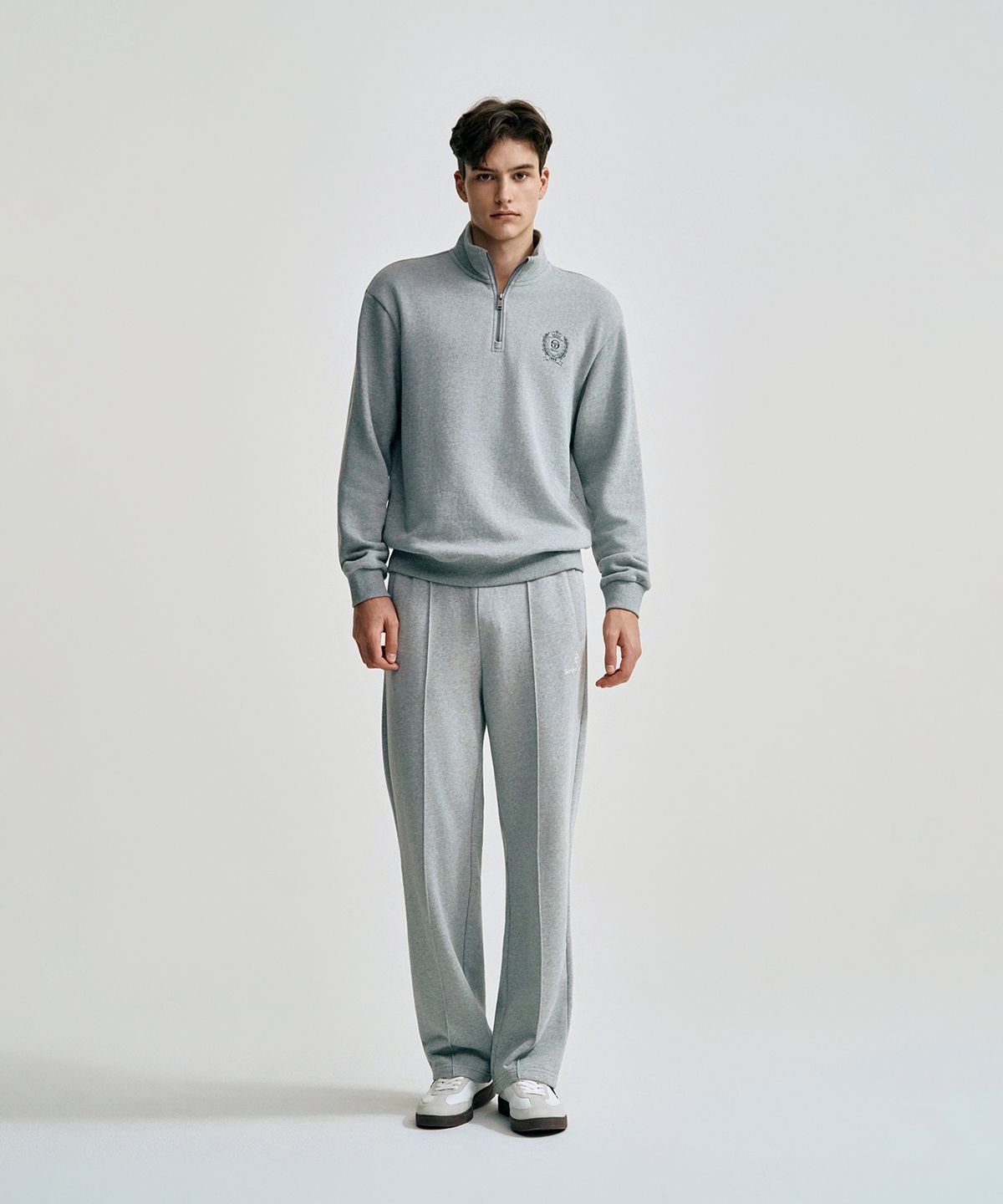 세르지오 타키니(SERGIO TACCHINI) M 클래식 기모 하프집 풀오버 (Melange Grey)
