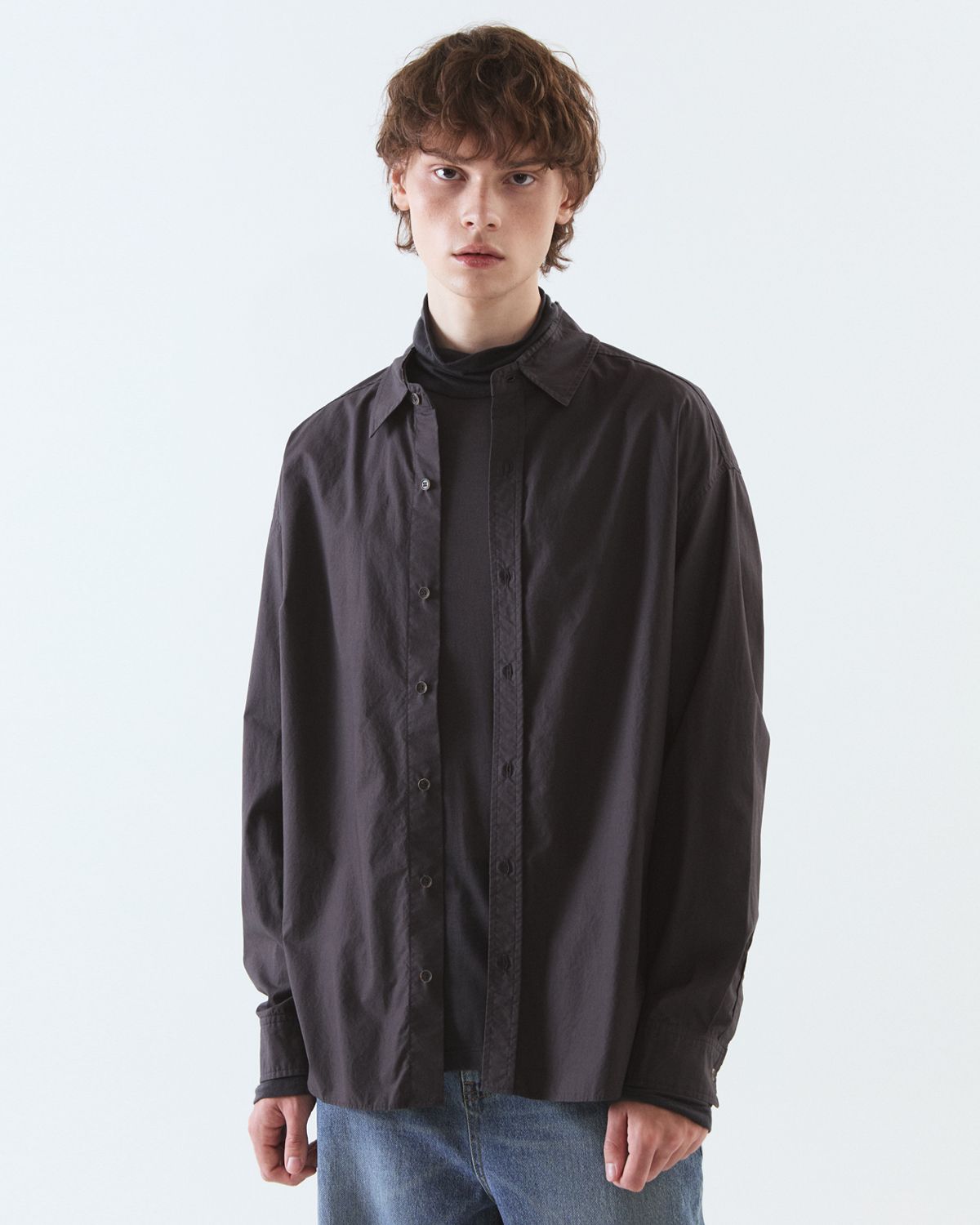 디앤드퀘스천(THEENDQUESTION) Cotton bio shirt / DARK GRAY