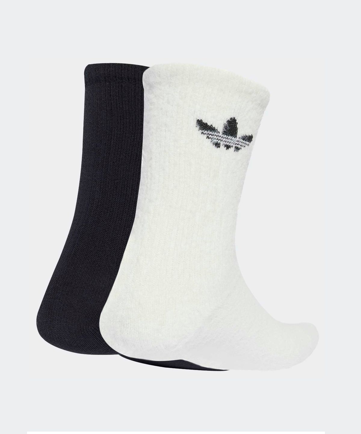 아디다스(ADIDAS) 플러피 크루 삭스 2켤레 - 화이트:블랙 / JX5217