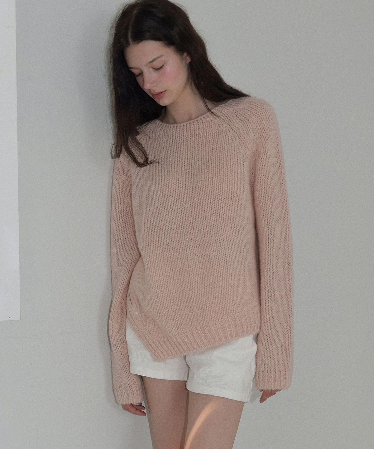 레테라(LETTERA) Boat Neck Alpaca Slit Knit_4 Colors