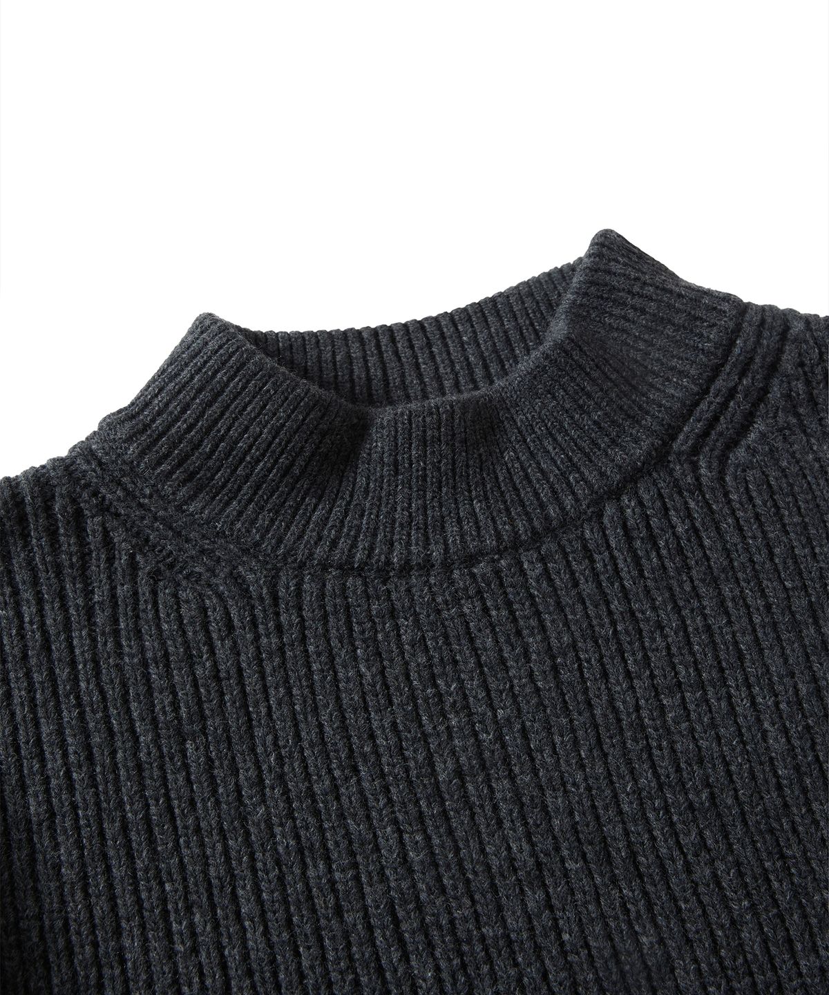 에스파이(ESFAI) PLGW MOCK NECK KNIT (CHARCOAL)