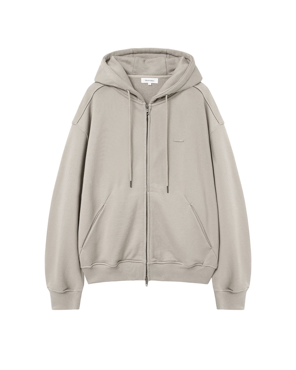 미세키서울 맨(MISEKISEOUL MEN) Invisible pocket full zip-up hoodie BEIGE GREY