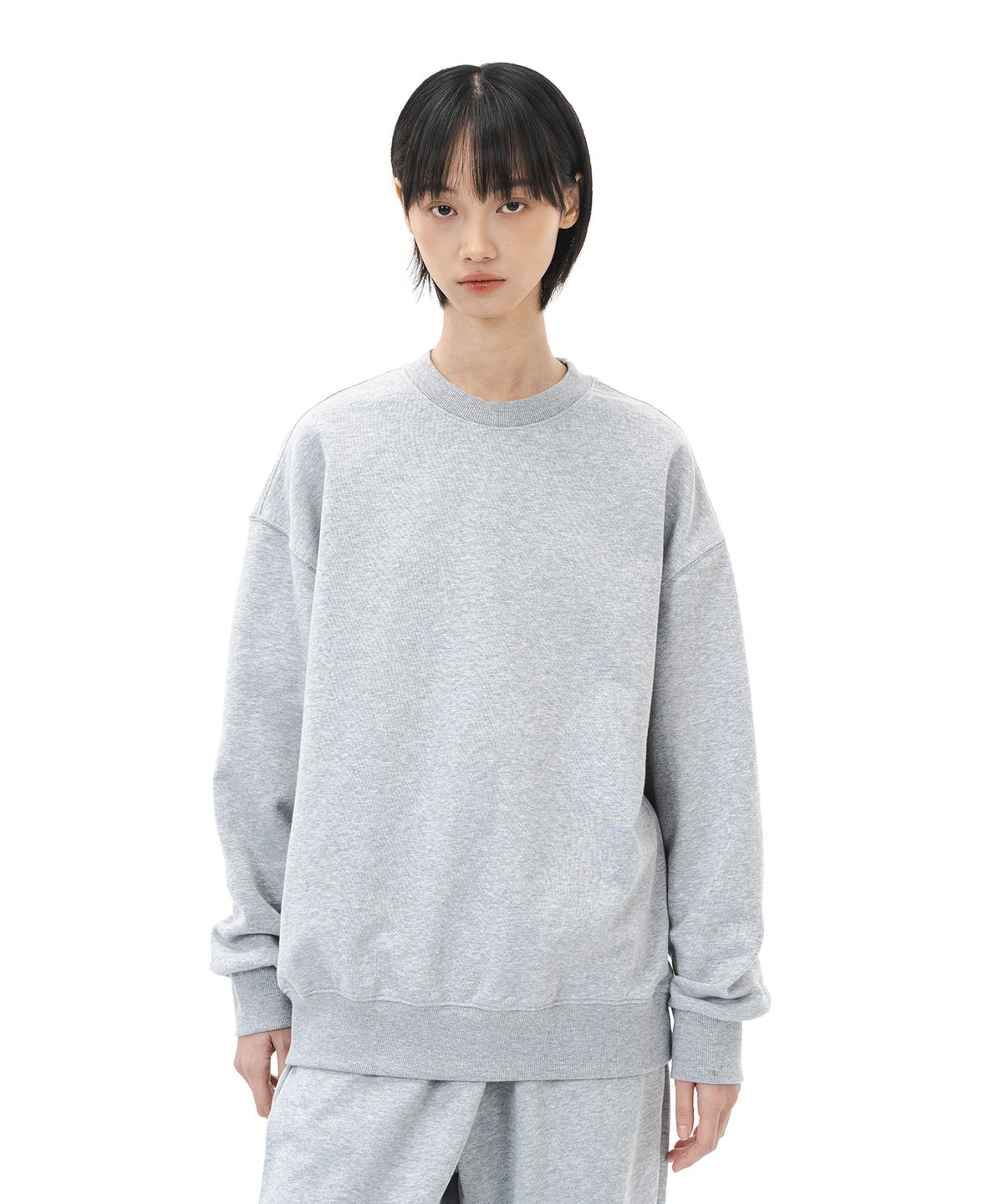 르커스텀(LE CUSTOM) 더 에센셜 무지 오버핏 맨투맨 (멜란지)
