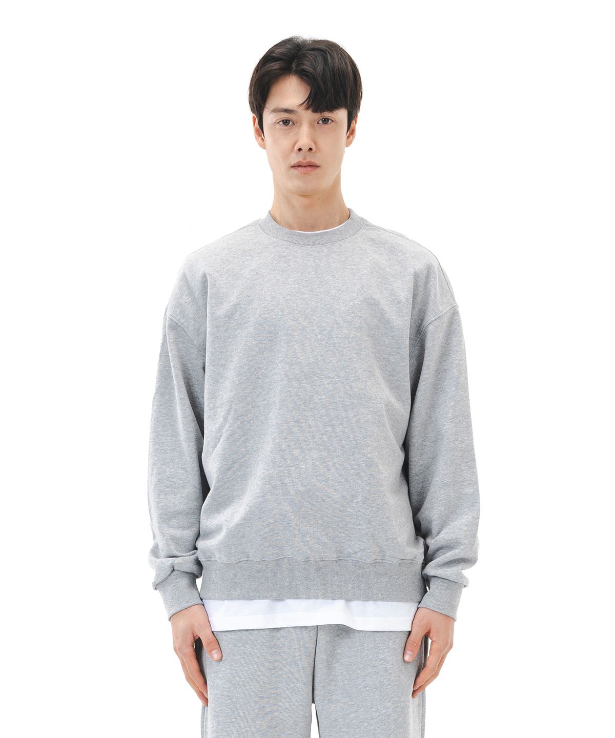 르커스텀(LE CUSTOM) 더 에센셜 무지 오버핏 맨투맨 (멜란지)