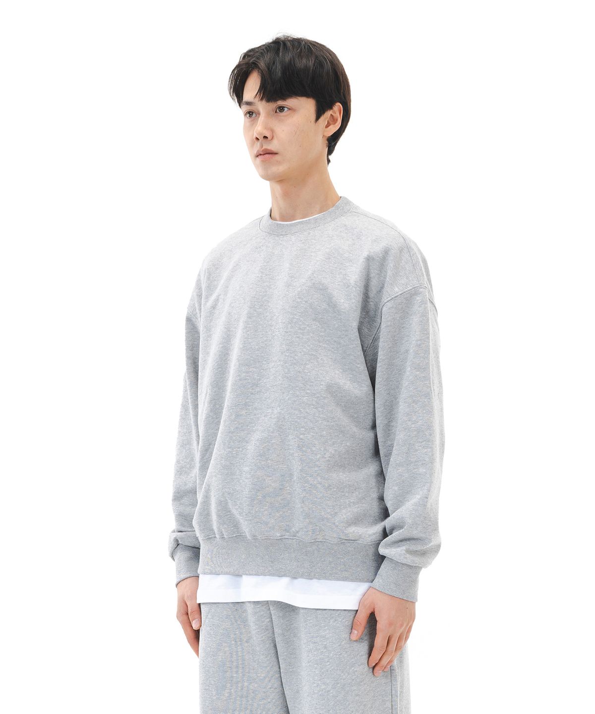 르커스텀(LE CUSTOM) 더 에센셜 무지 오버핏 맨투맨 (멜란지)