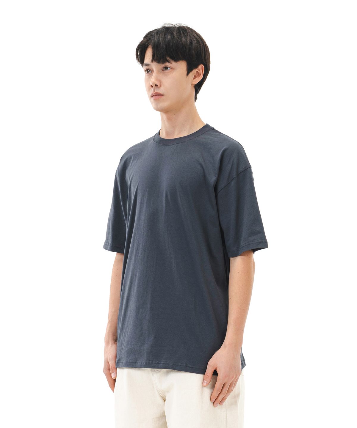 르커스텀(LE CUSTOM) 더 에센셜 18S 무지 반팔티 (차콜)