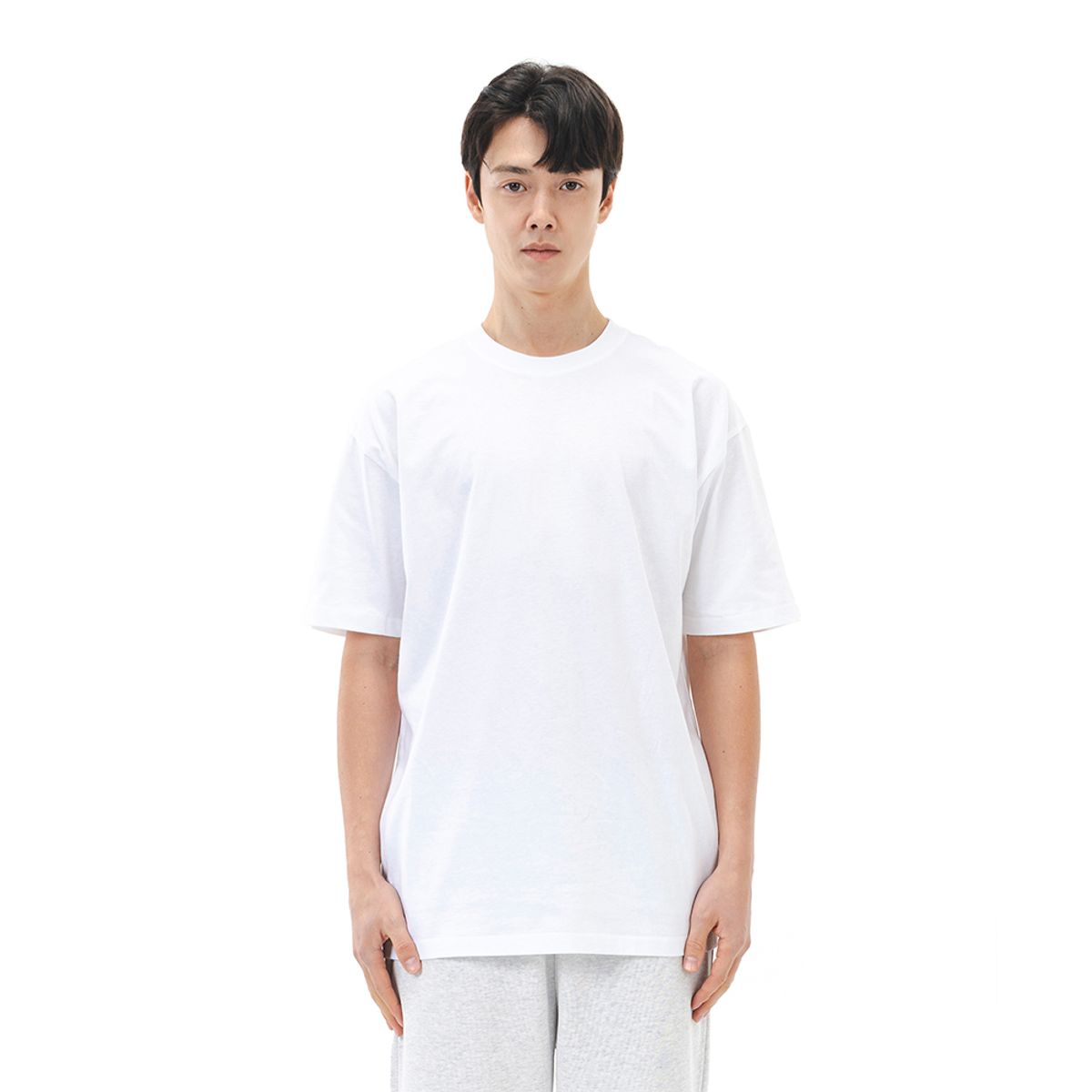 르커스텀(LE CUSTOM) 더 에센셜 18S 무지 반팔티 (화이트)