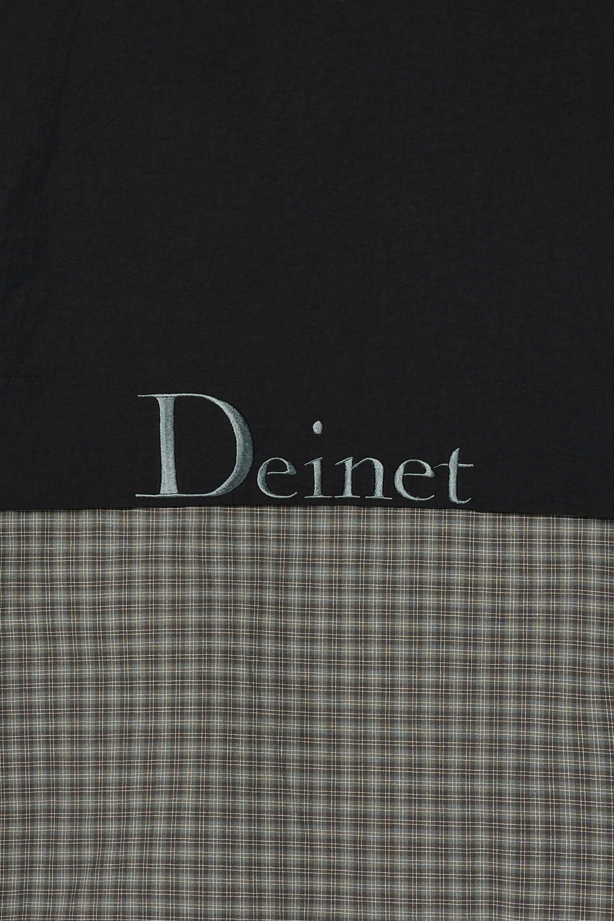 다이닛(DEINET) DEINET CHECK CONTRAST BOMBER JACKET IN BLACK