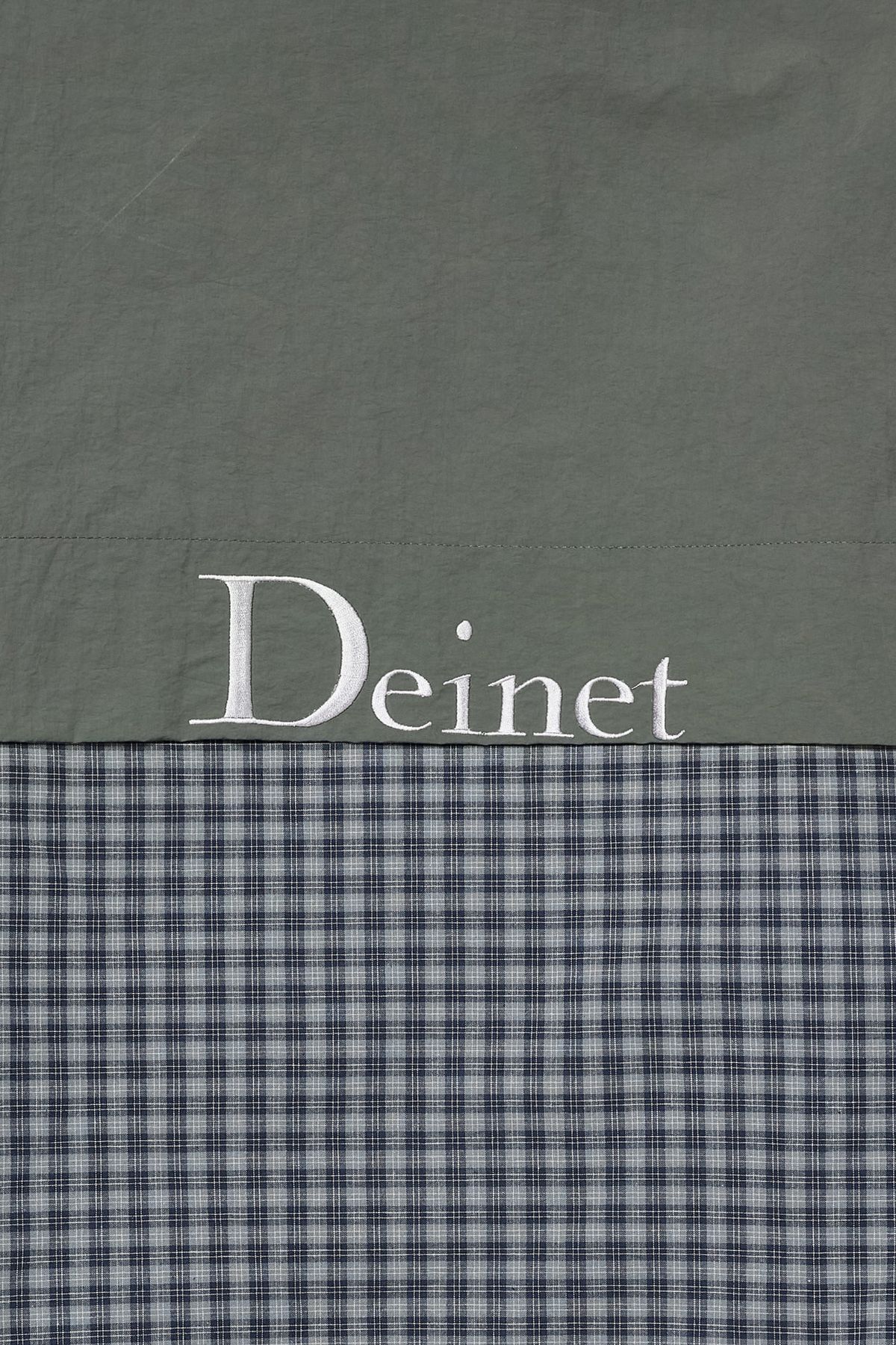 다이닛(DEINET) DEINET CHECK CONTRAST BOMBER JACKET IN CHARCOAL
