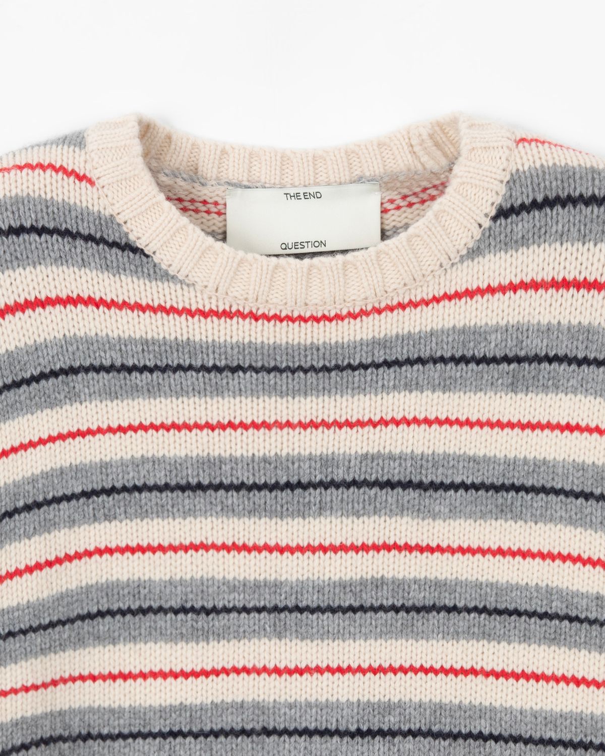 디앤드퀘스천(THEENDQUESTION) Lambswool stripe knit top / IVORY
