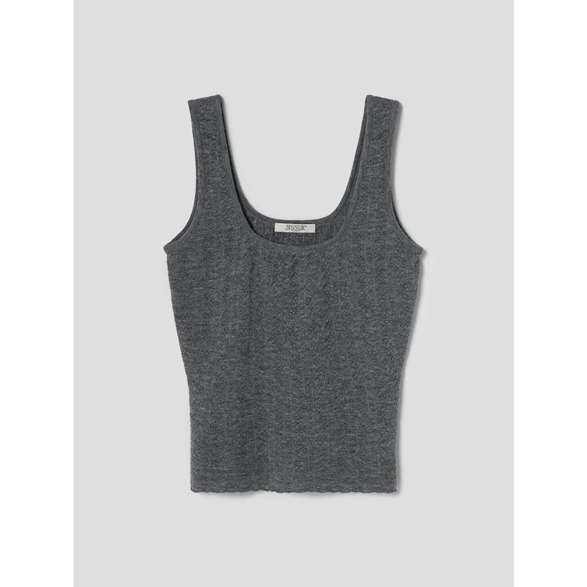 앙개(ANGGAE) Smocked Knit Tank  Grey