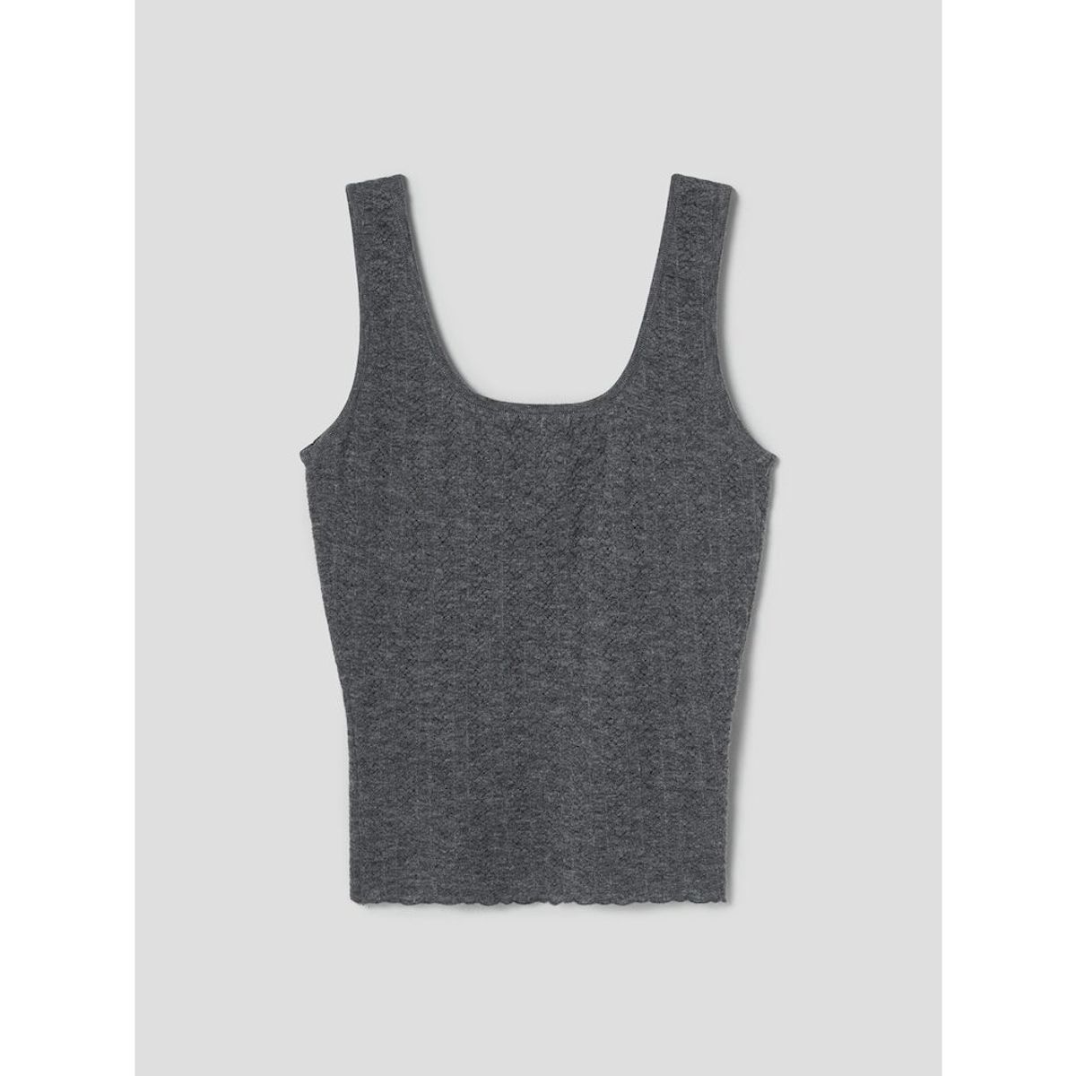 앙개(ANGGAE) Smocked Knit Tank  Grey