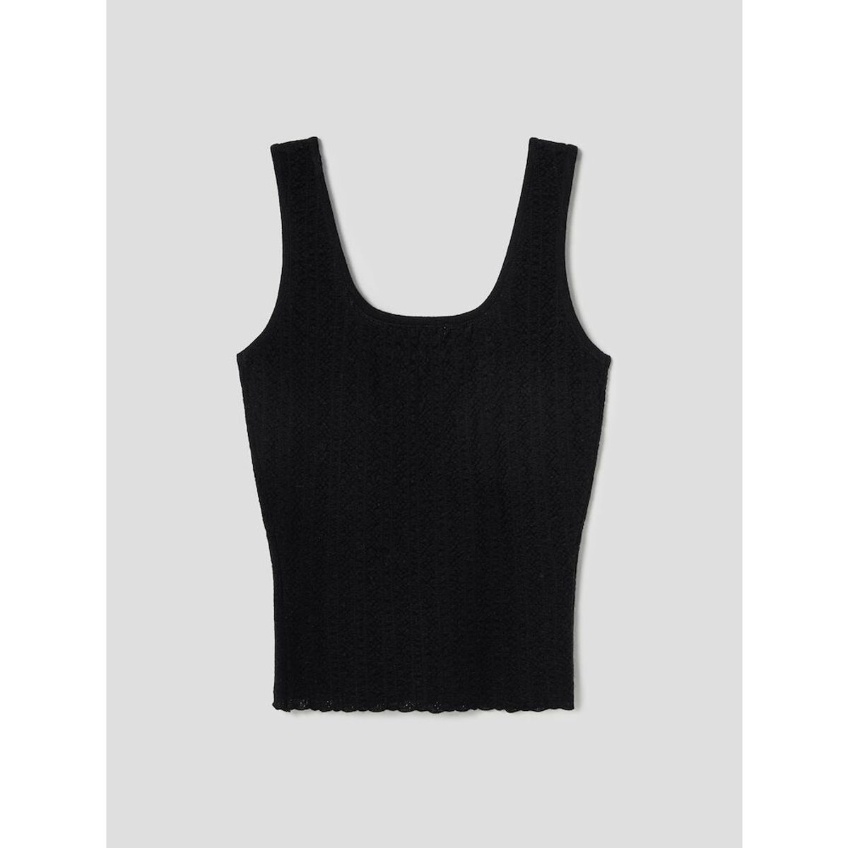 앙개(ANGGAE) Smocked Knit Tank  Black