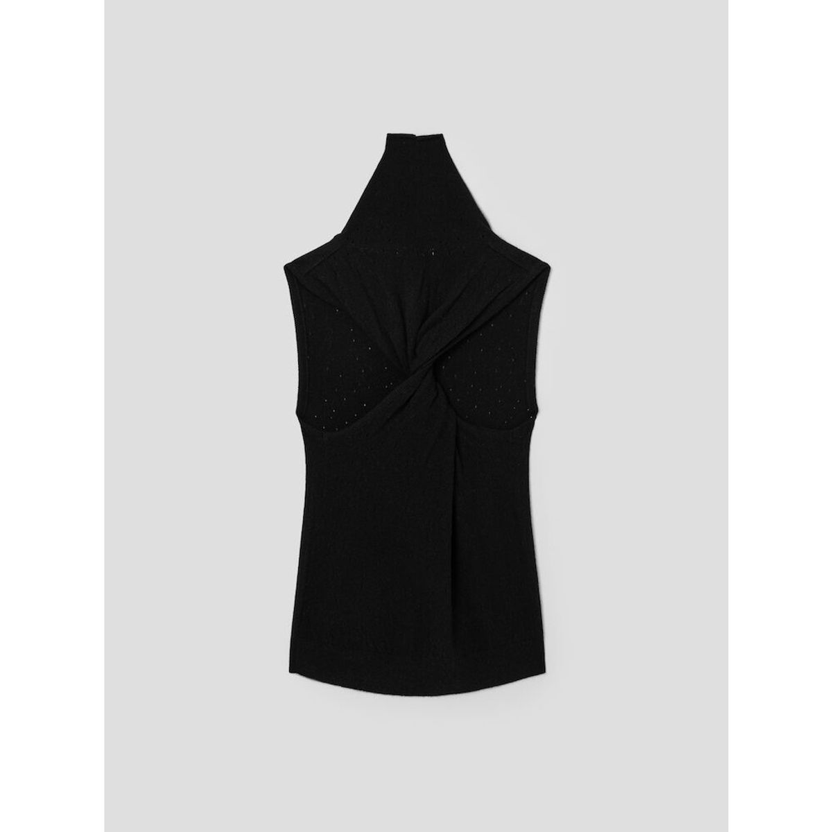 앙개(ANGGAE) Twisted Back Knit Tank  Black