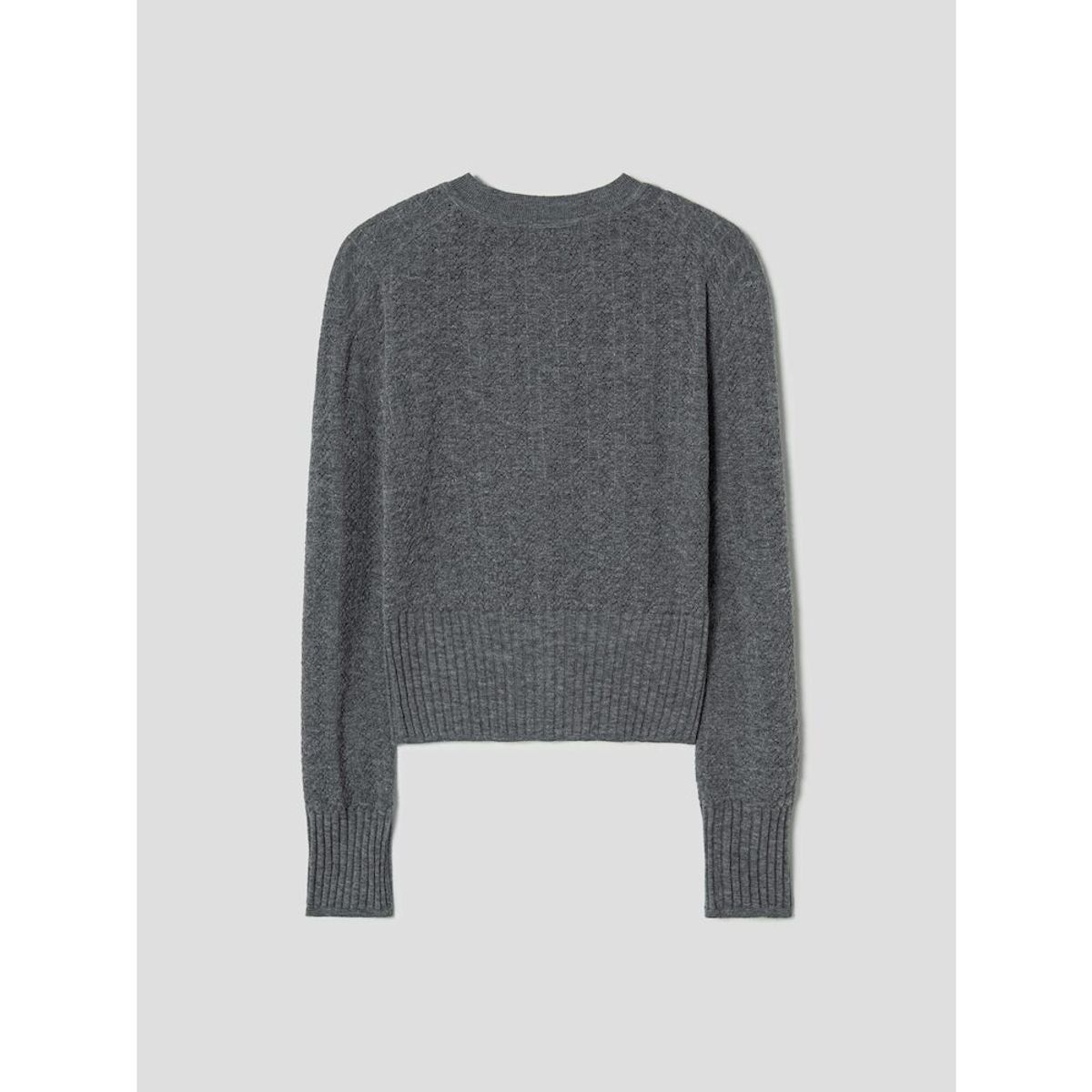 앙개(ANGGAE) Smocked Knit Cardigan  Grey