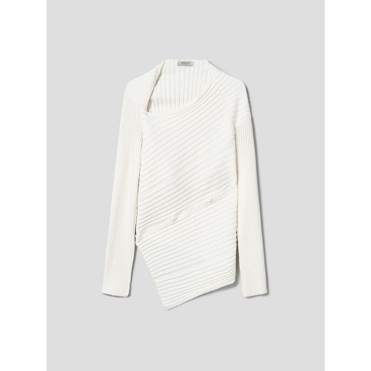 앙개(ANGGAE) Ribbed Snake Cardigan  Ivory