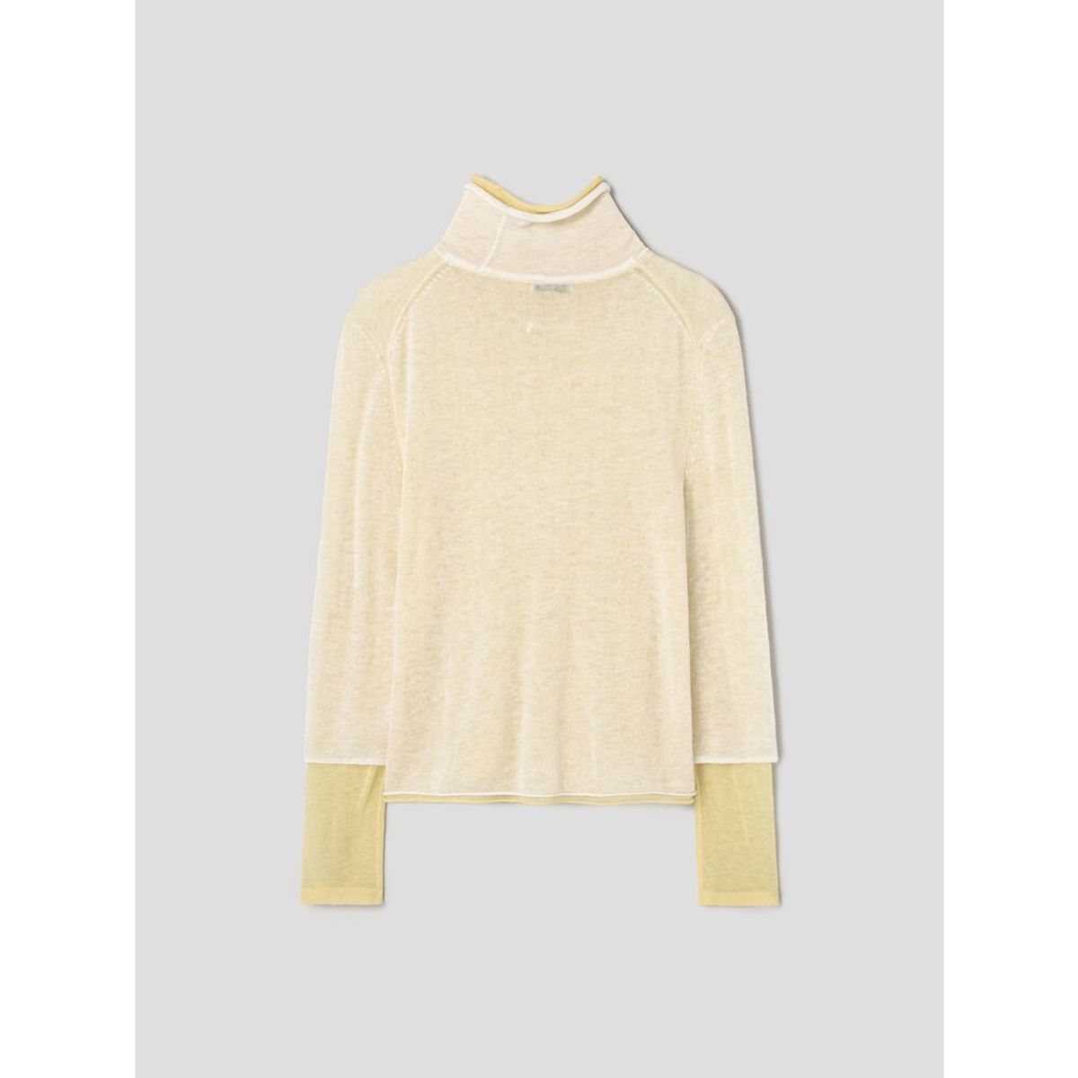앙개(ANGGAE) Layered Two Tone Turtleneck  Lemon