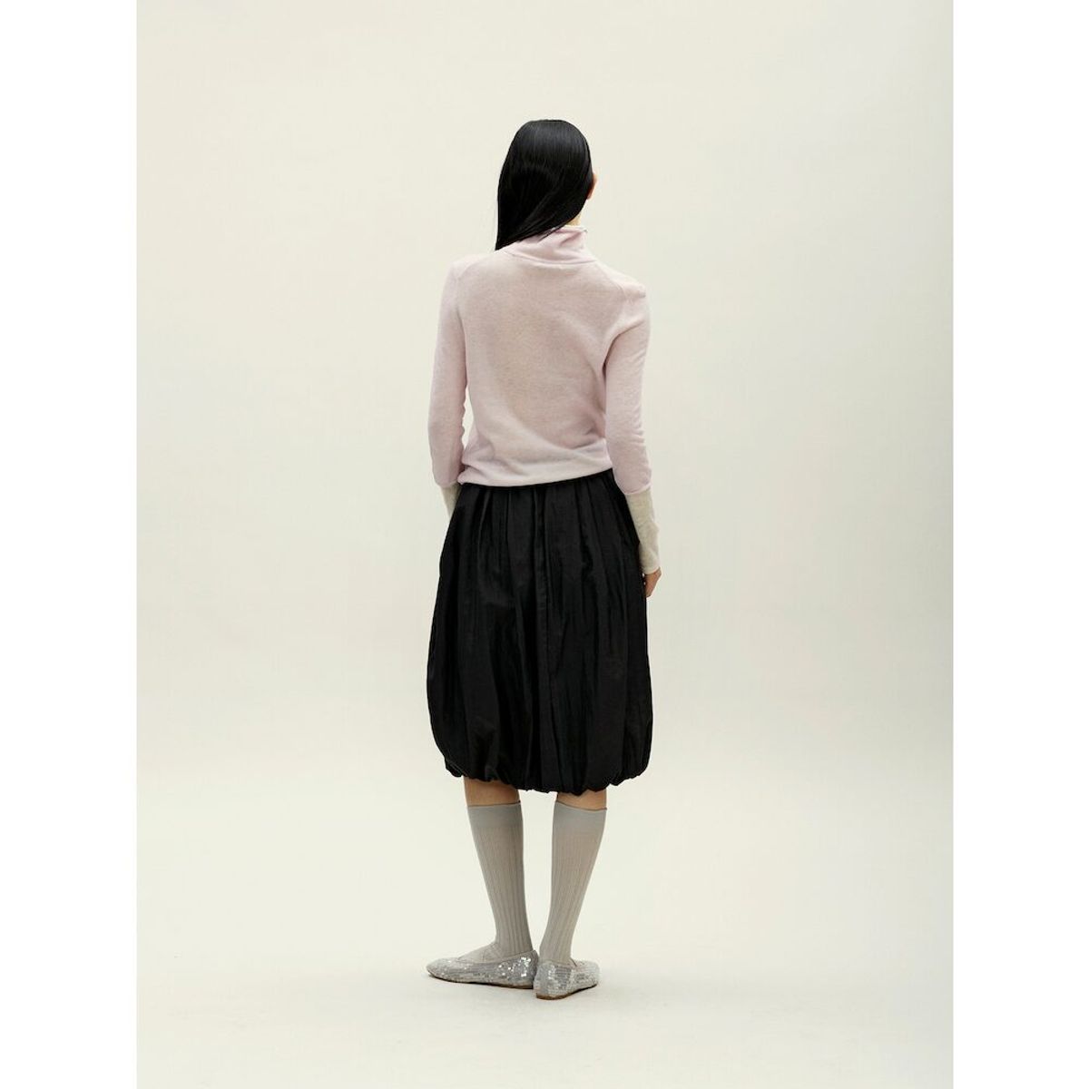 앙개(ANGGAE) Layered Two Tone Turtleneck  Pink