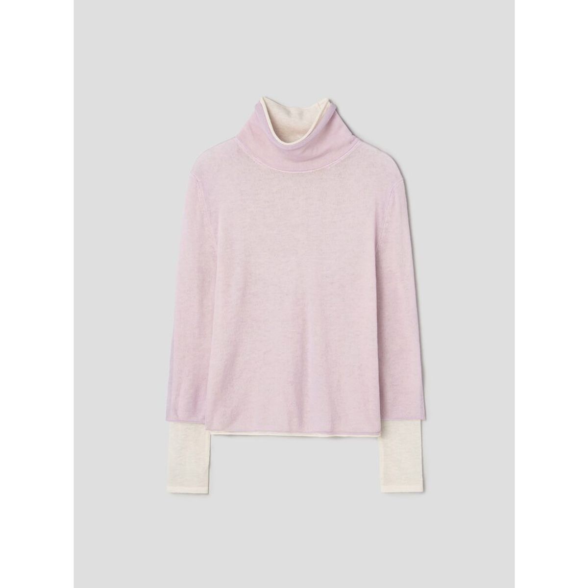 앙개(ANGGAE) Layered Two Tone Turtleneck  Pink