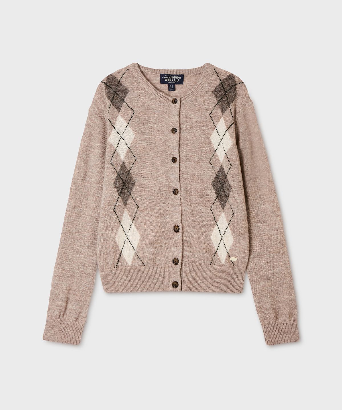 후아유(WHO.A.U) Argyle Cardigan / WHCKG4924F