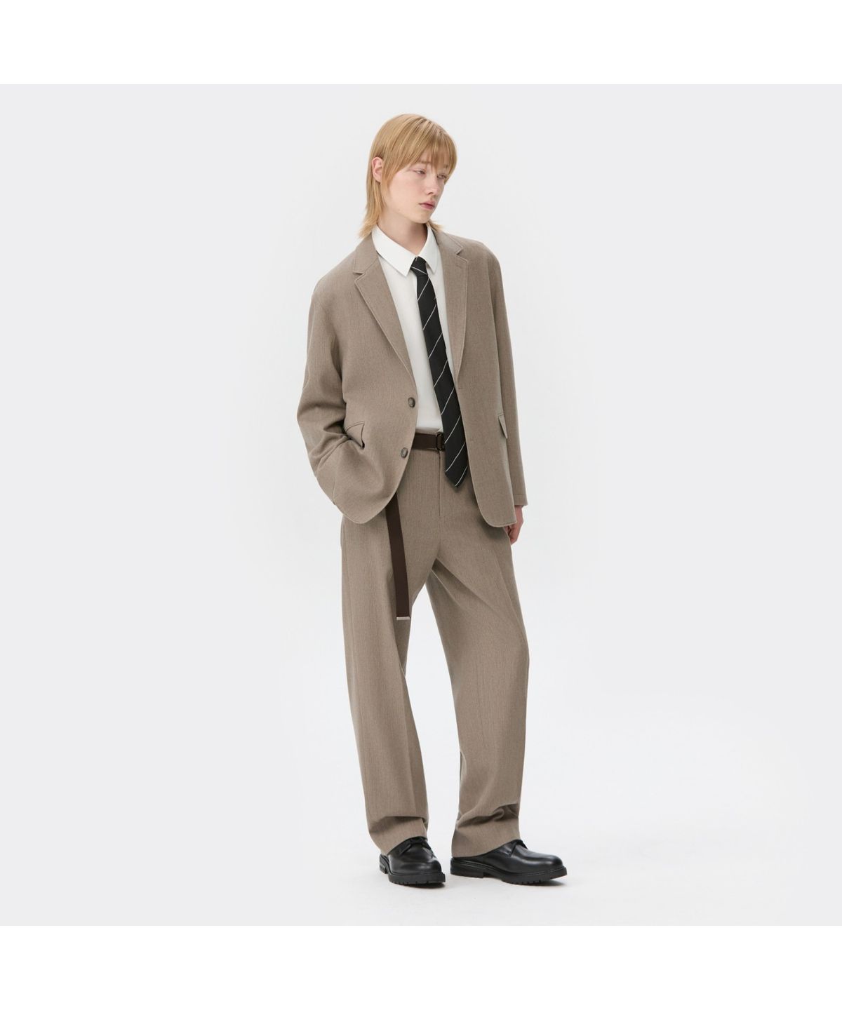 커스텀멜로우(CUSTOMELLOW) Beige Loose Fit Corduroy Setup Pants CWPAW25821BEX
