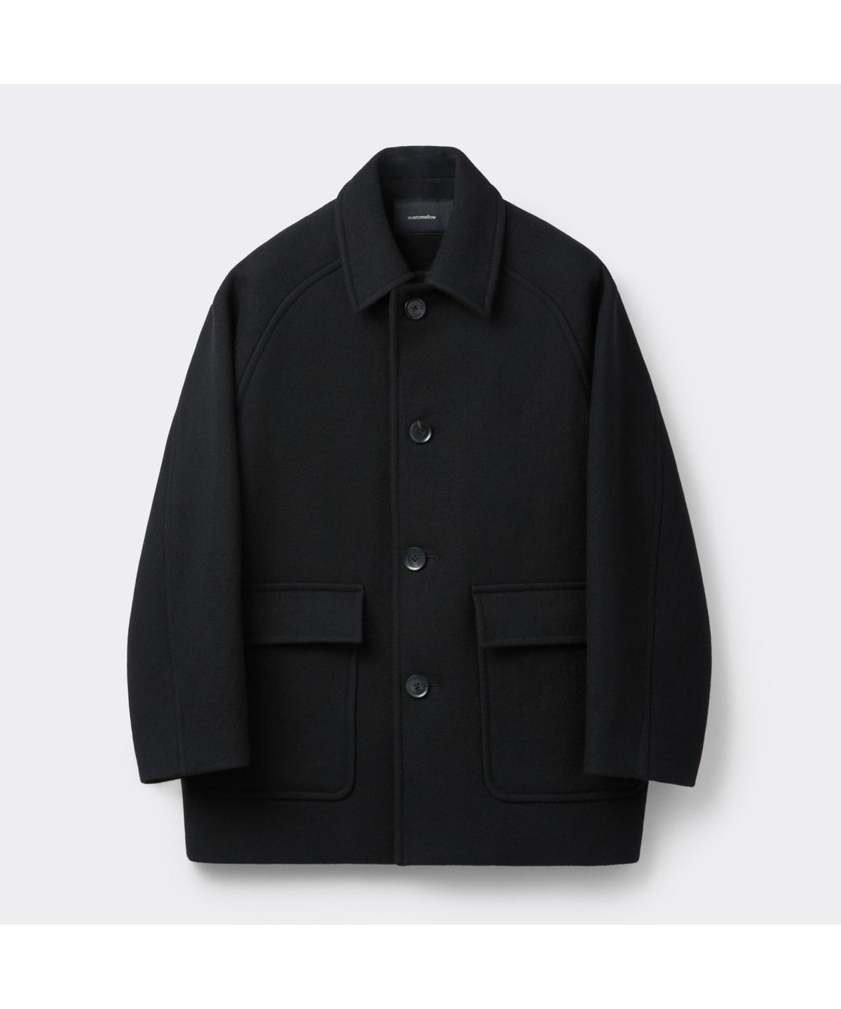 커스텀멜로우(CUSTOMELLOW) Black Wool Car Coat CWCAW25812BKX
