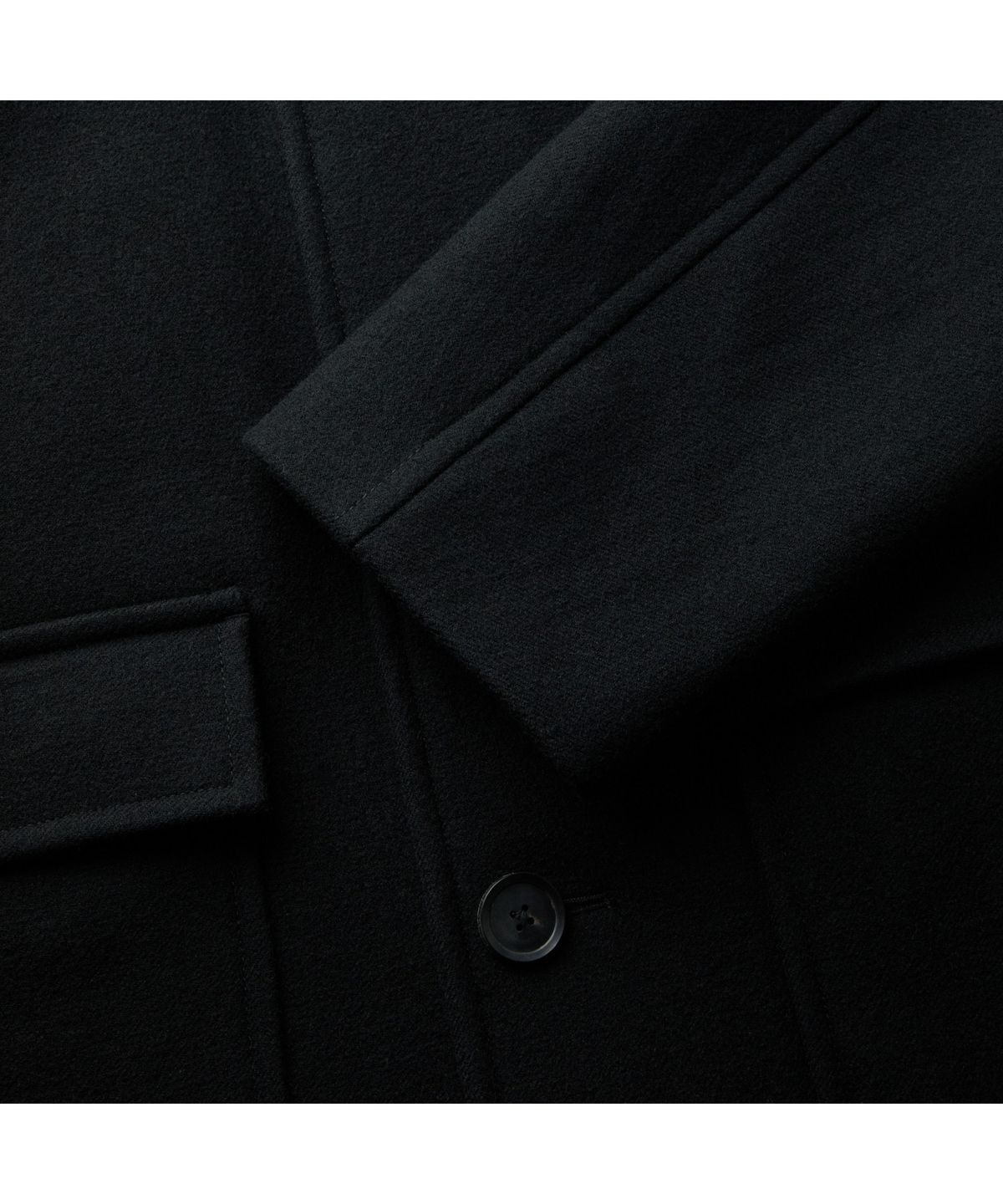 커스텀멜로우(CUSTOMELLOW) Black Wool Car Coat CWCAW25812BKX