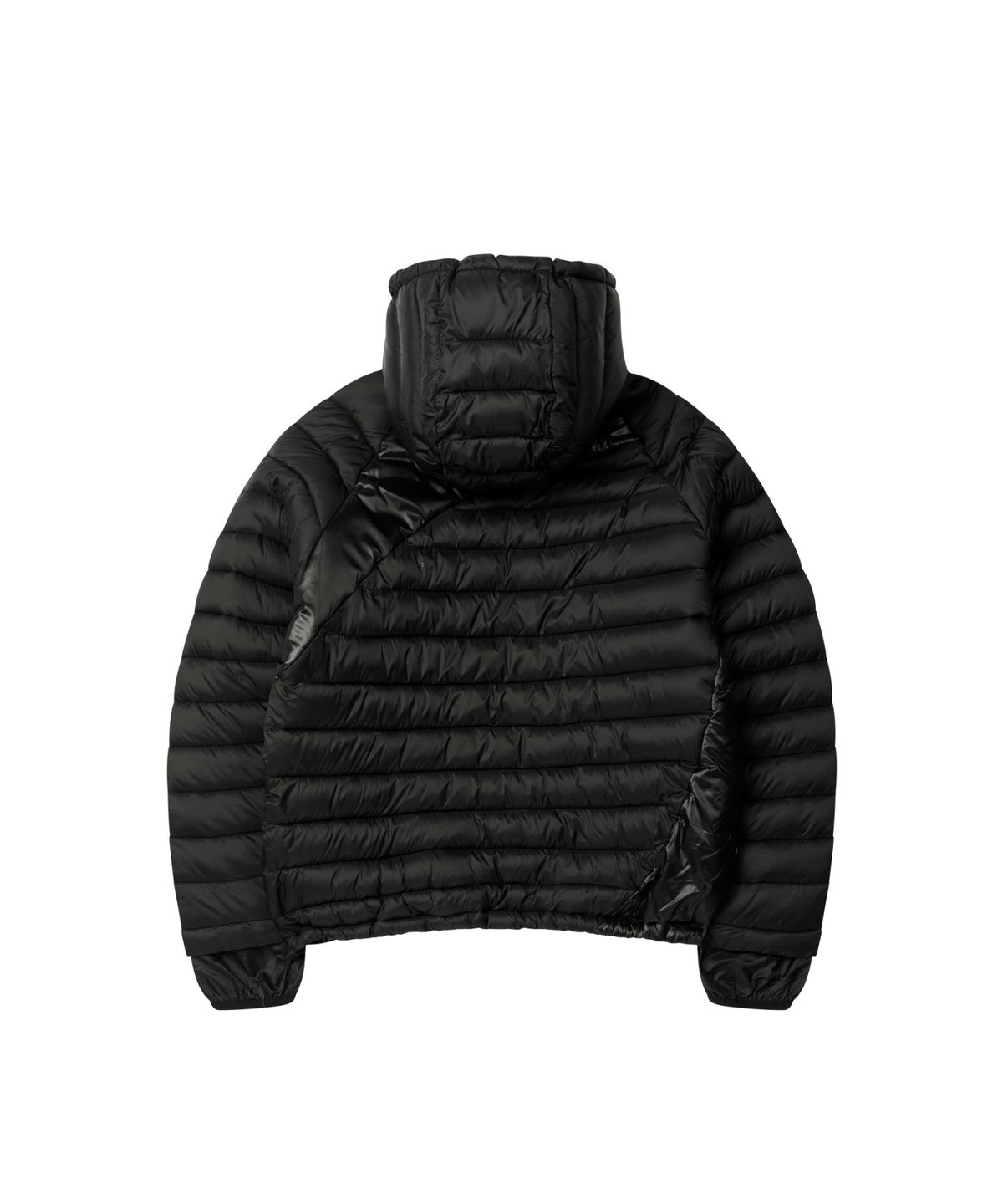 레더리(LEATHERY) 커브드 라인 라이트웨이트 푸퍼 자켓 [BLACK]