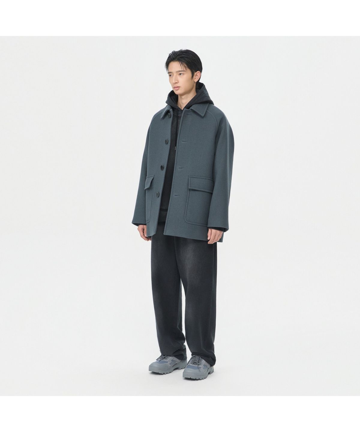 커스텀멜로우(CUSTOMELLOW) Grey Wool Car Coat CWCAW25812GYX