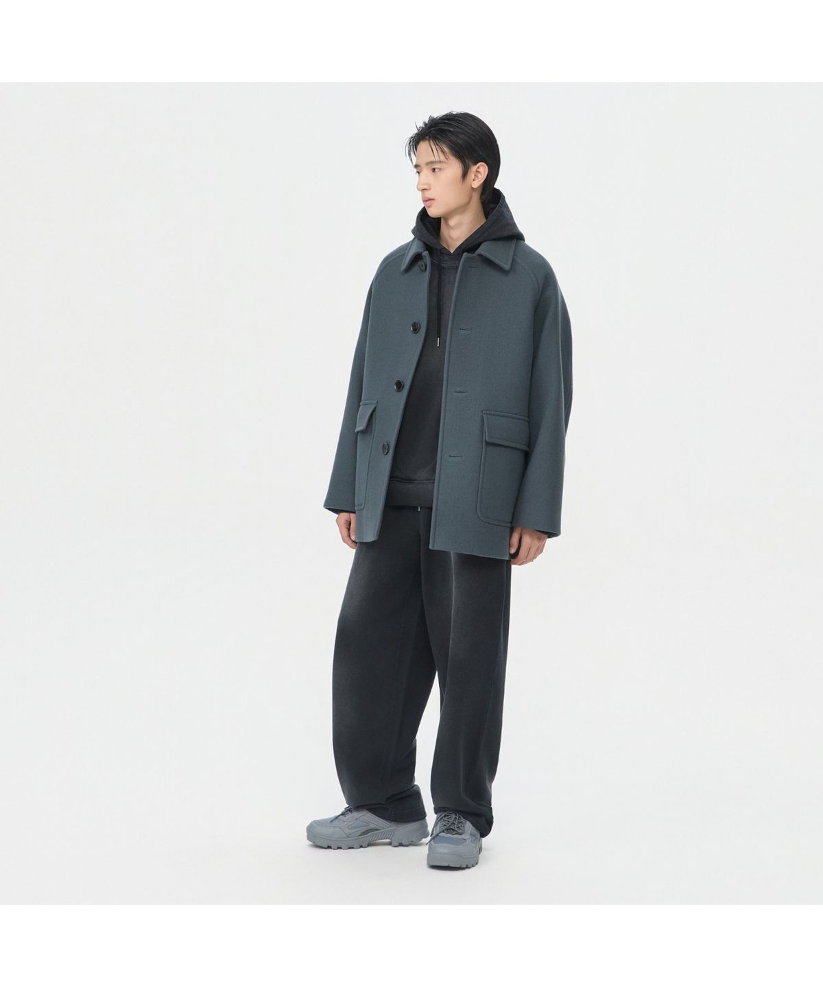 커스텀멜로우(CUSTOMELLOW) Grey Wool Car Coat CWCAW25812GYX