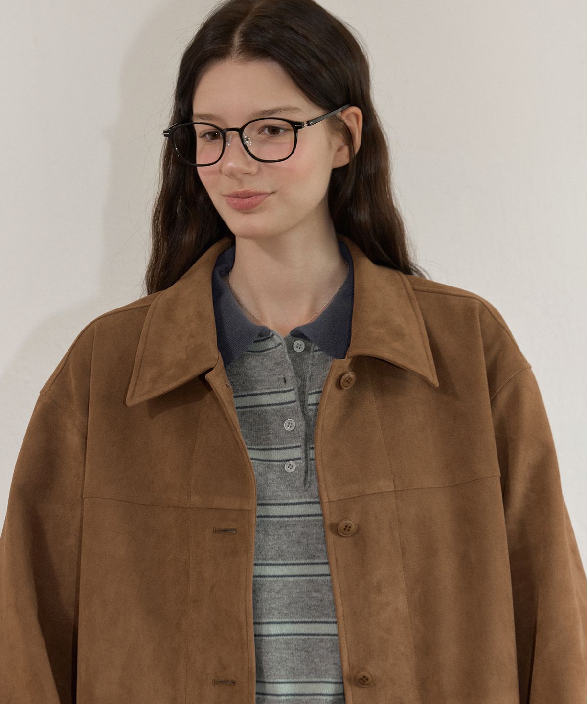 레테라(LETTERA) Suede Single Half Jacket_2Colors