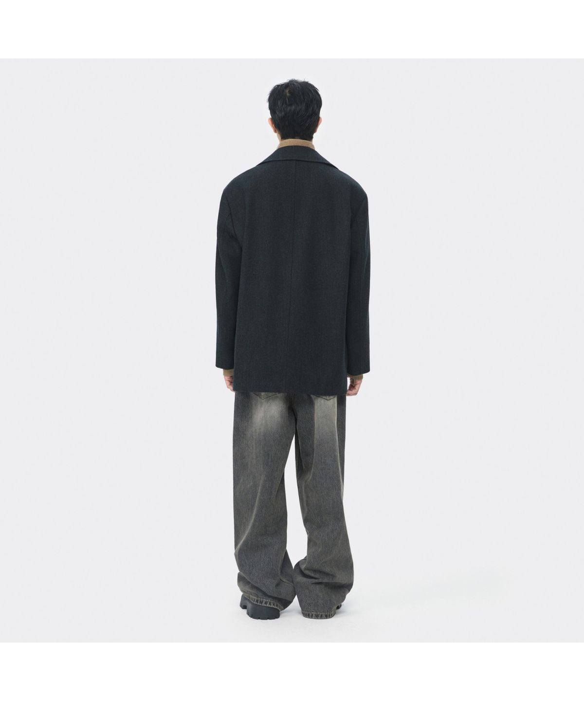 커스텀멜로우(CUSTOMELLOW) Black Cropped Single Short Coat CWCAA25513BKX