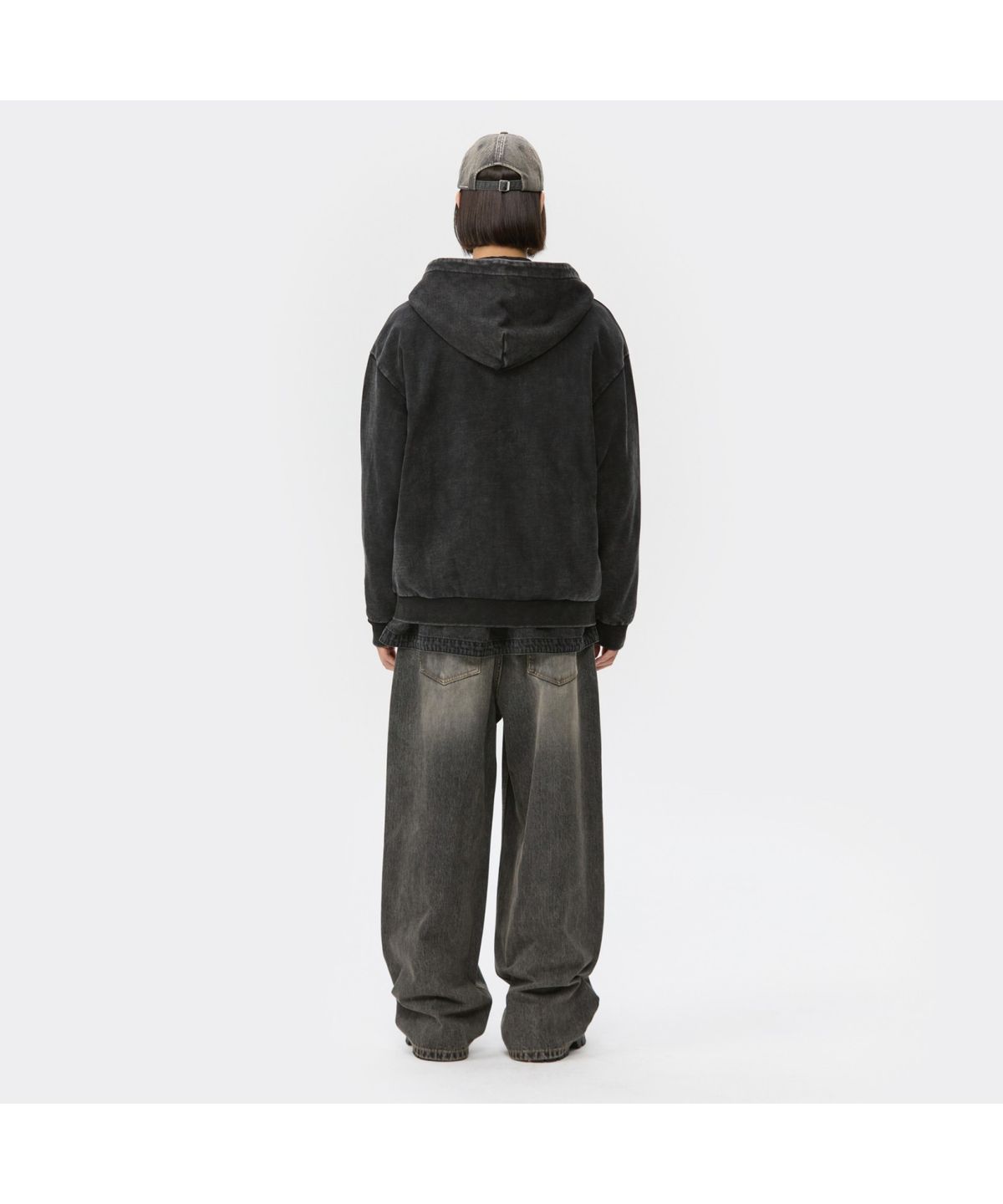 커스텀멜로우(CUSTOMELLOW) Black Dyed Zip Hoodie CWTAW25723BKX